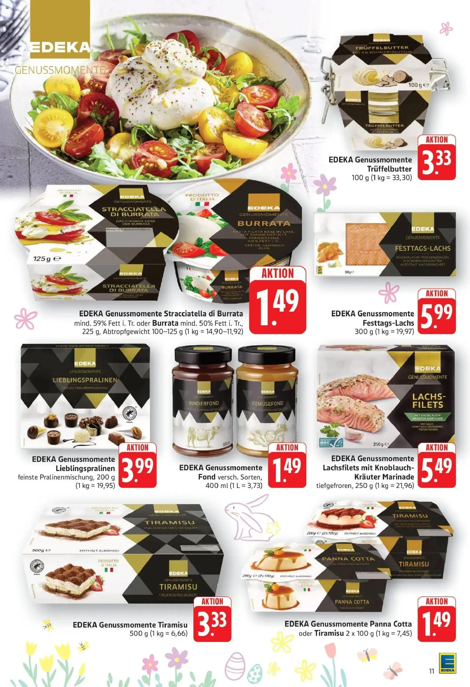 Edeka prospekt Geislingen	 – gültig ab 30.03.2026 | Seite: 11 | Produkte: Tür, Burrata, Knoblauch, Sahne