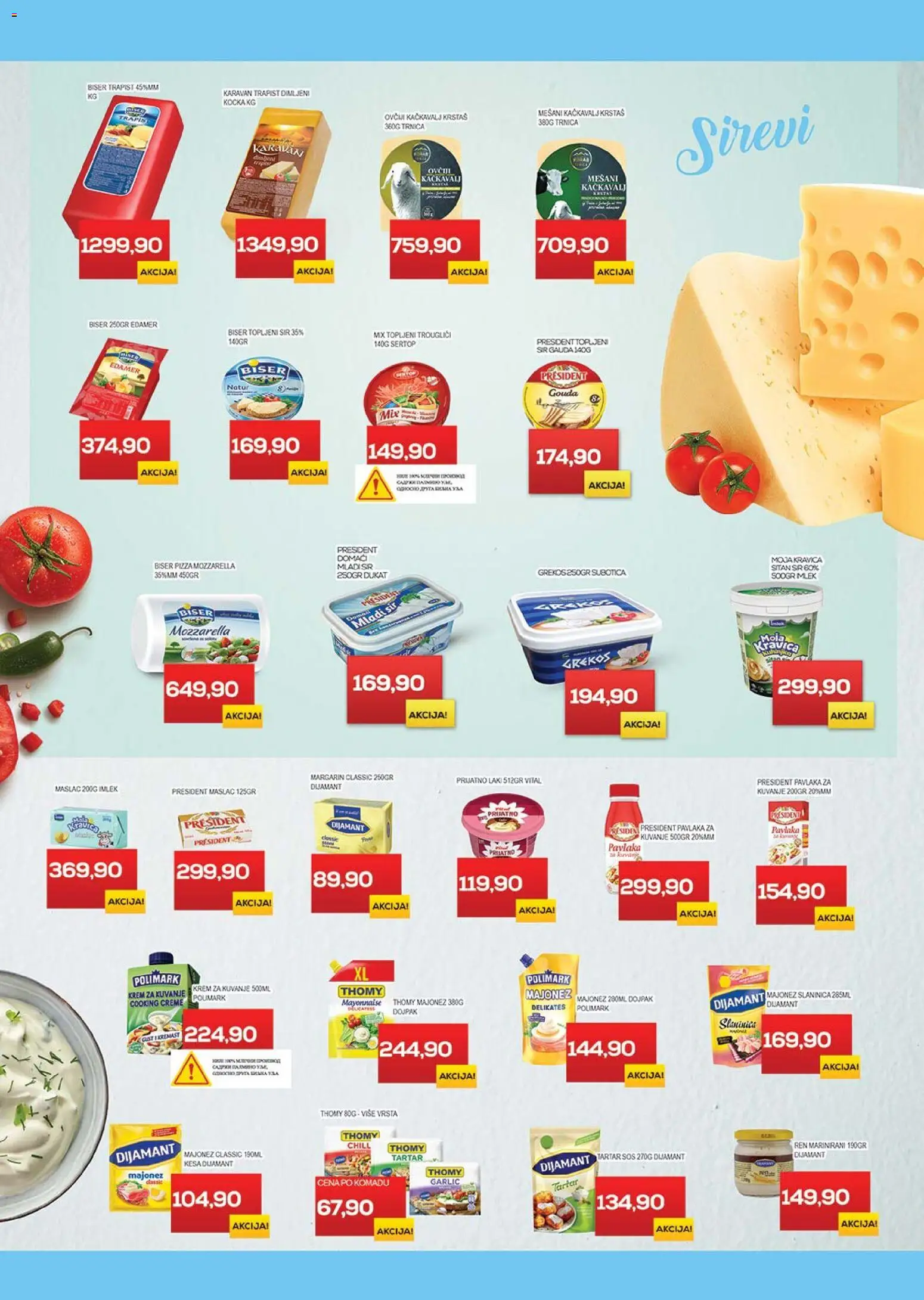 Medius katalog - važi od 04.11.2025 | Strana: 6 | Proizvode: Sitan sir, Margarin, Sir, Mozzarella
