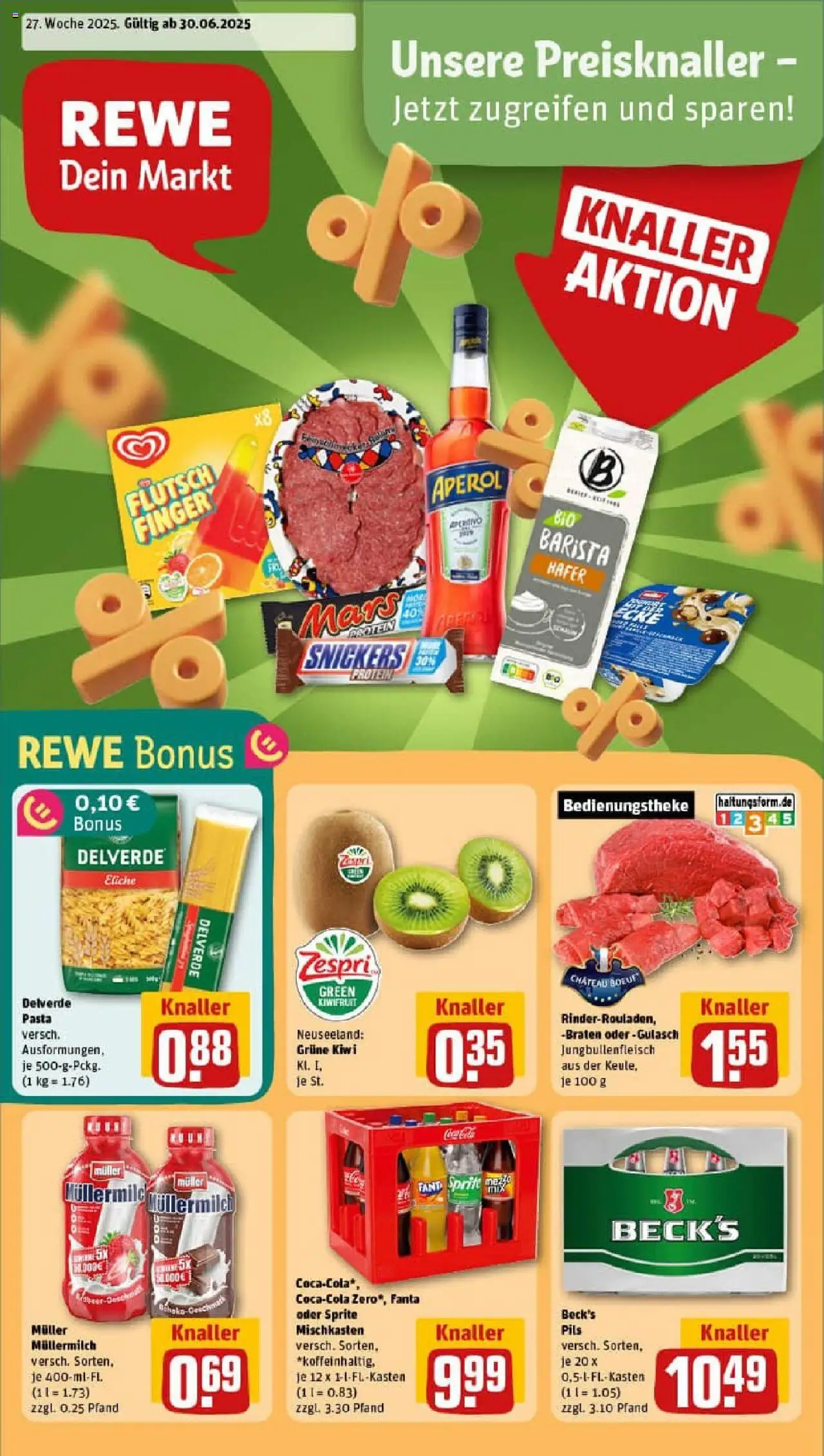 Rewe prospekt Geilenkirchen	 - gültig ab dem 29.06.2025 | Seite: 1 | Produkte: Sprite, Snickers, Gulasch, Kiwi