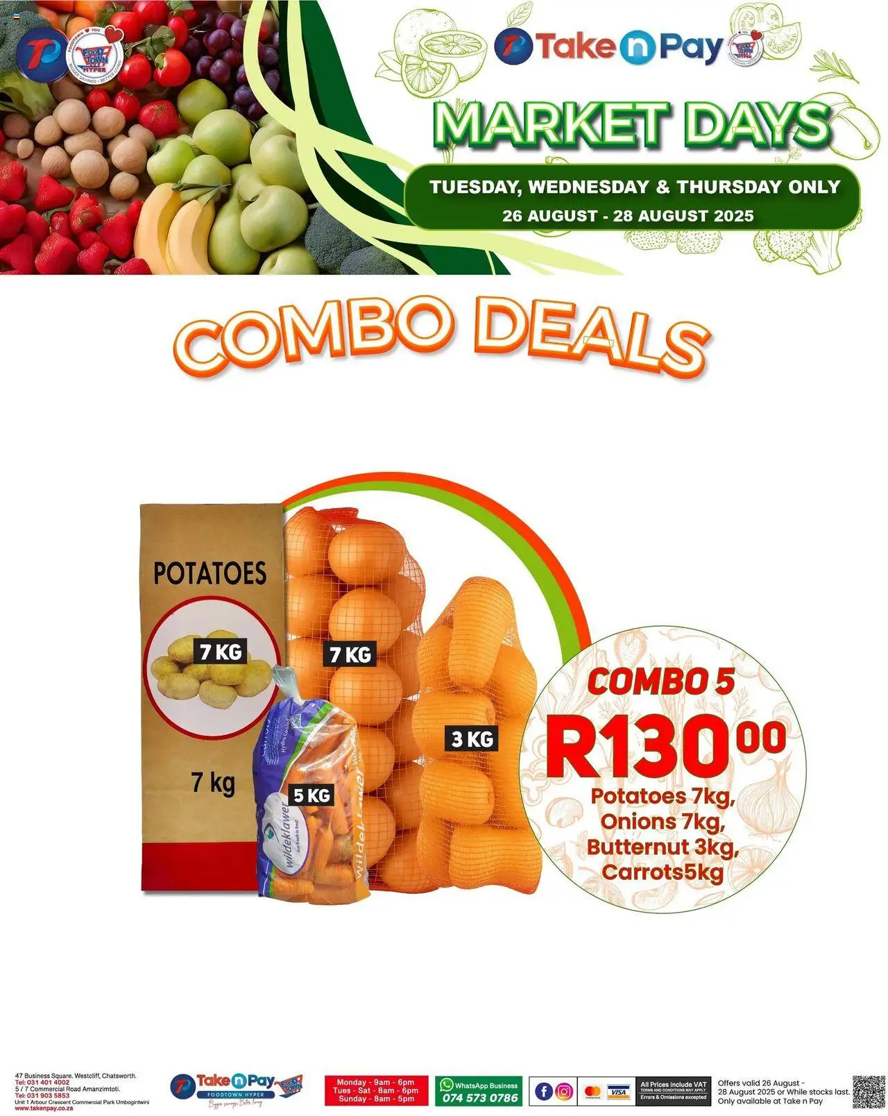 Take n Pay Market Day │ valid from 26.08.2025 | Page: 6 | Products: Carrots, Potatoes, Onions