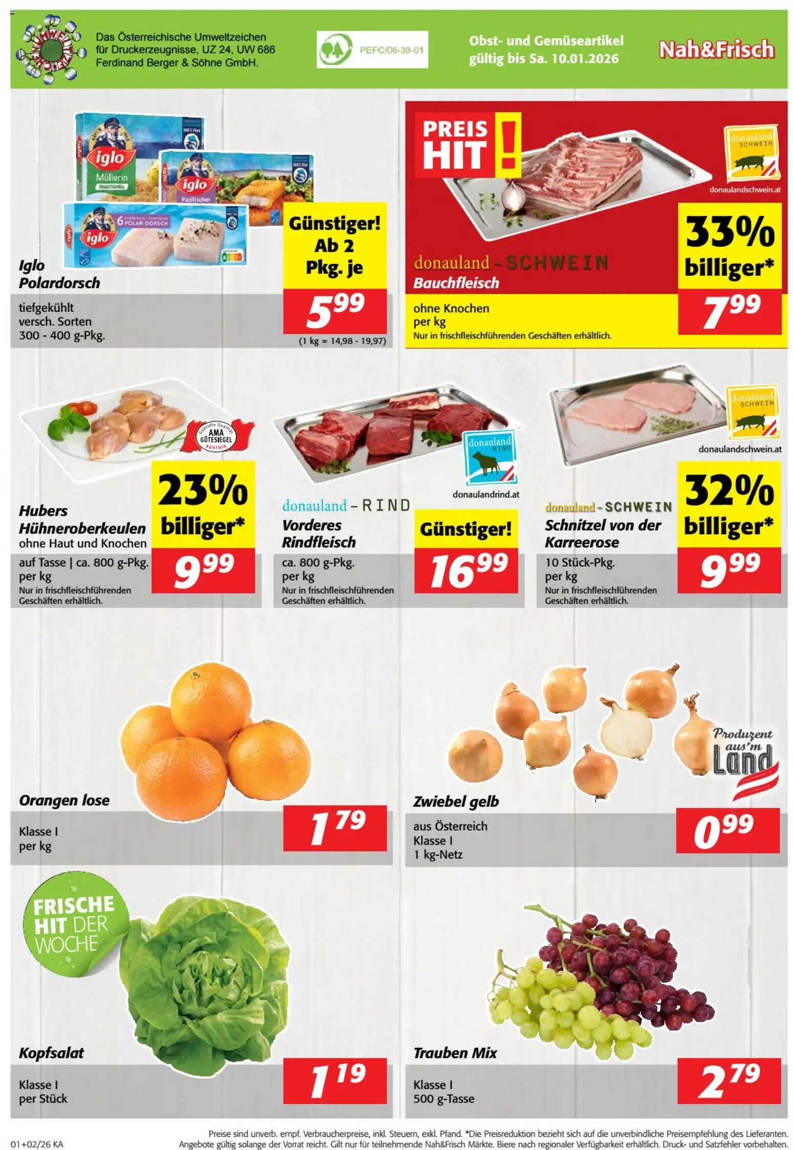 Nah und Frisch Flugblatt gültig ab 02.01.2026 | Seite: 8 | Produkte: Obst, Orangen, Rindfleisch