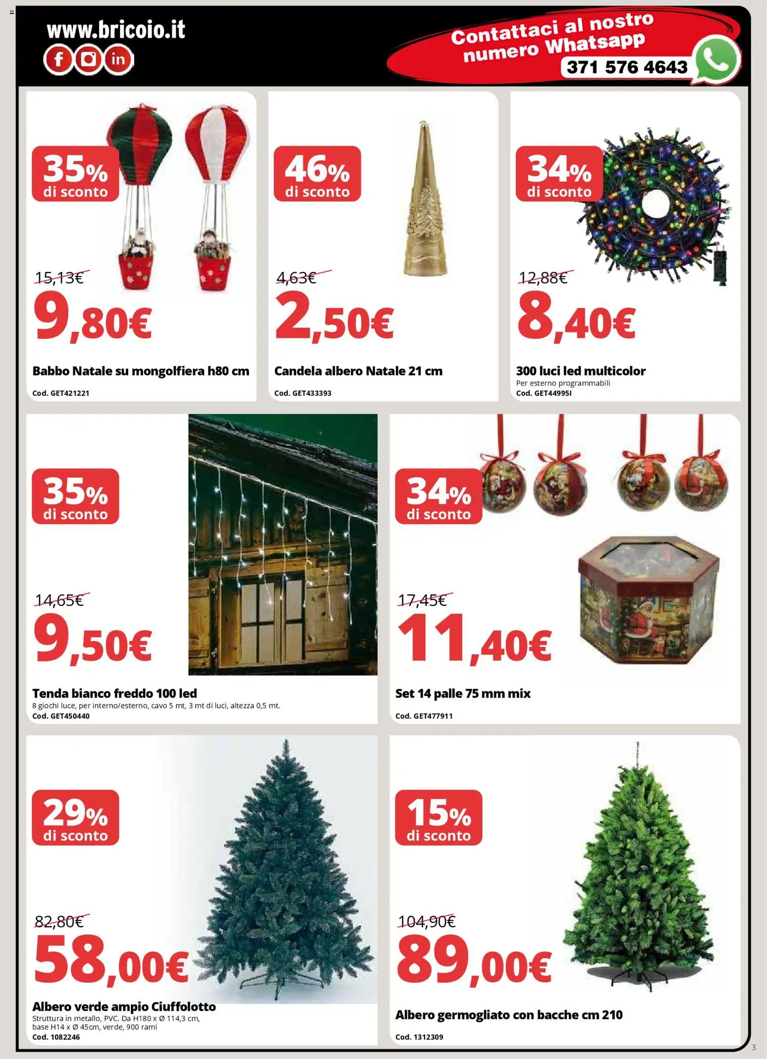 Volantino Brico io del 13.11.2025 | Pagina: 3 | Prodotti: Tenda, Cavo, Candela