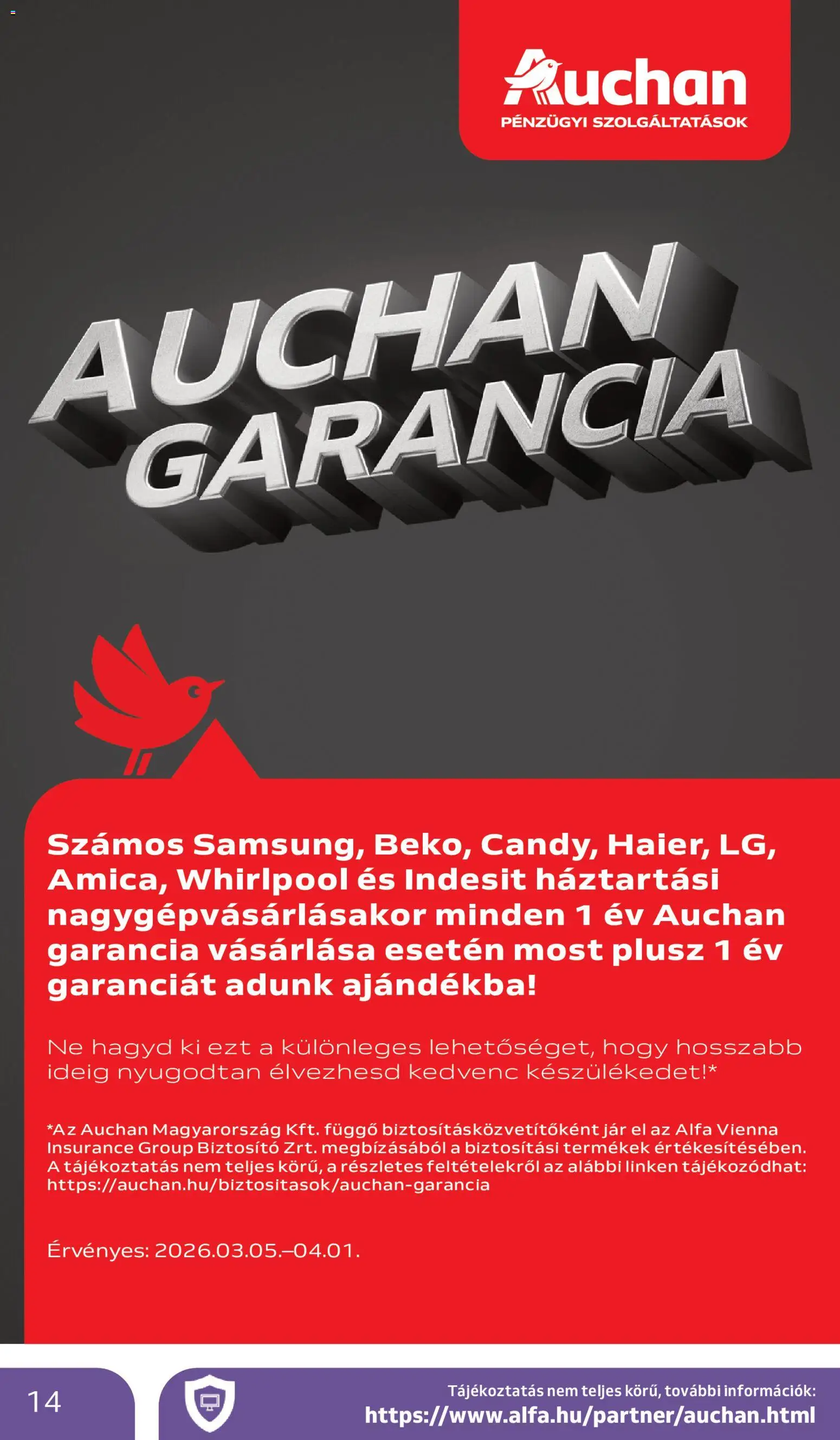 Auchan akciós ujság - amely érvényes a következő dátumtól: 05.03.2026 | Oldal: 14