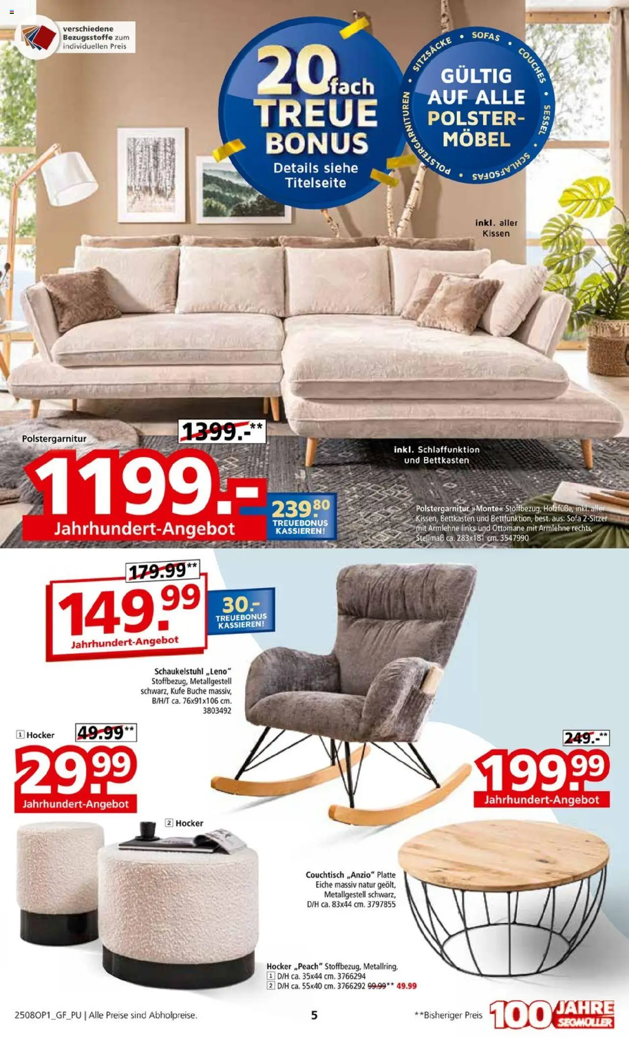 Segmüller Semesterstart Spezia - gültig ab dem 28.07.2025 | Seite: 5 | Produkte: Hocker, Kissen, Sofa, Couchtisch