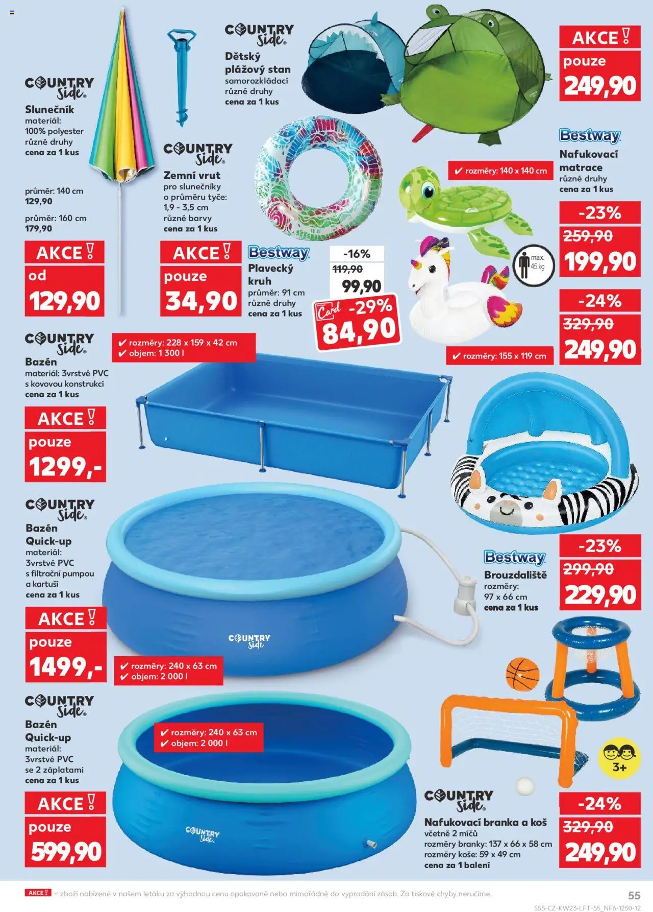 Kaufland leták - Praha 8 od 04.06.2025 | Strana: 55 | Produkty: Nafukovací matrace, Bazén, Matrace, Slunečník