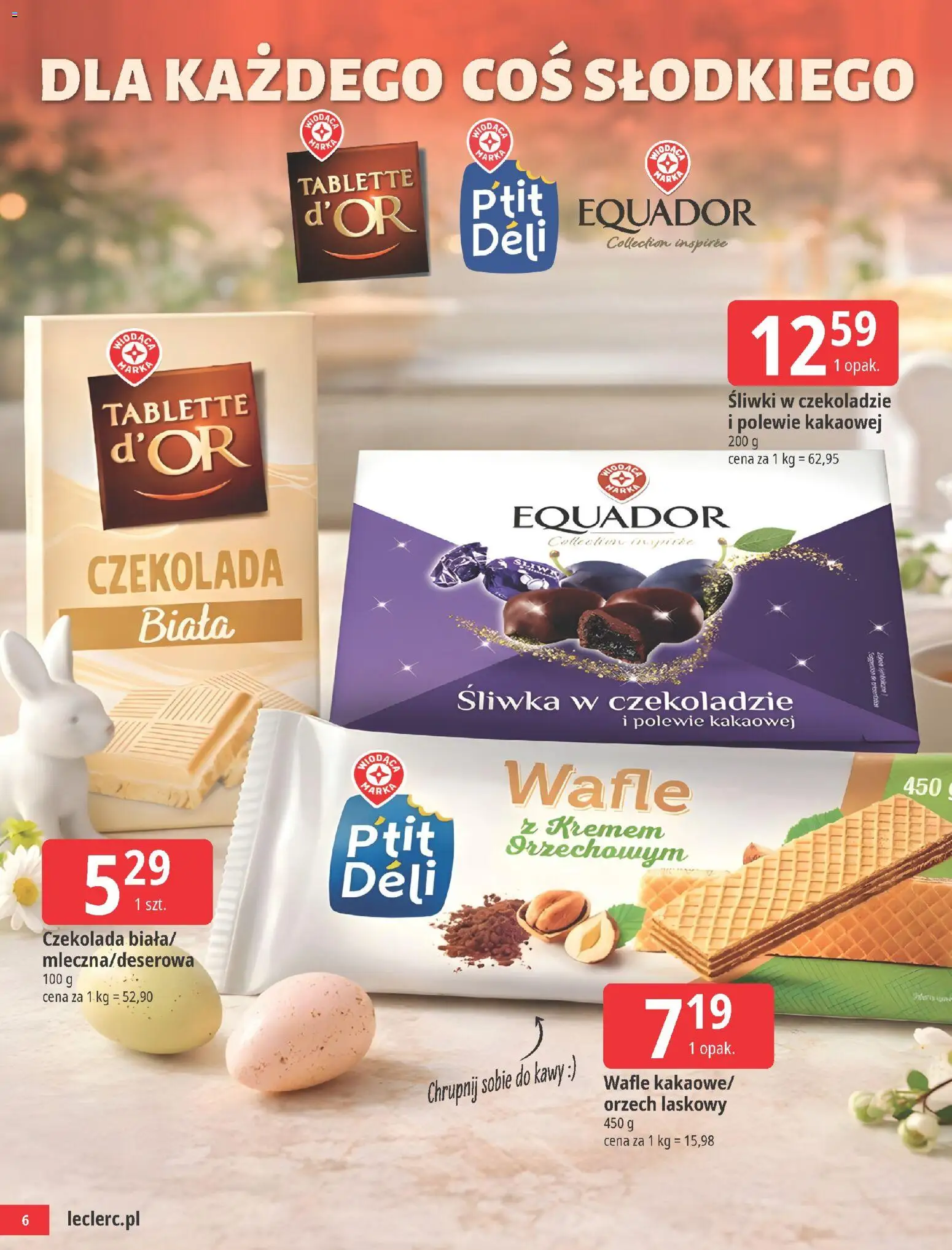 E.Leclerc gazetka - Radom Wielkanoc od 24.03.2026 | Strona: 6 | Produkty: Śliwki w czekoladzie, Wafle, Śliwki, Czekolada