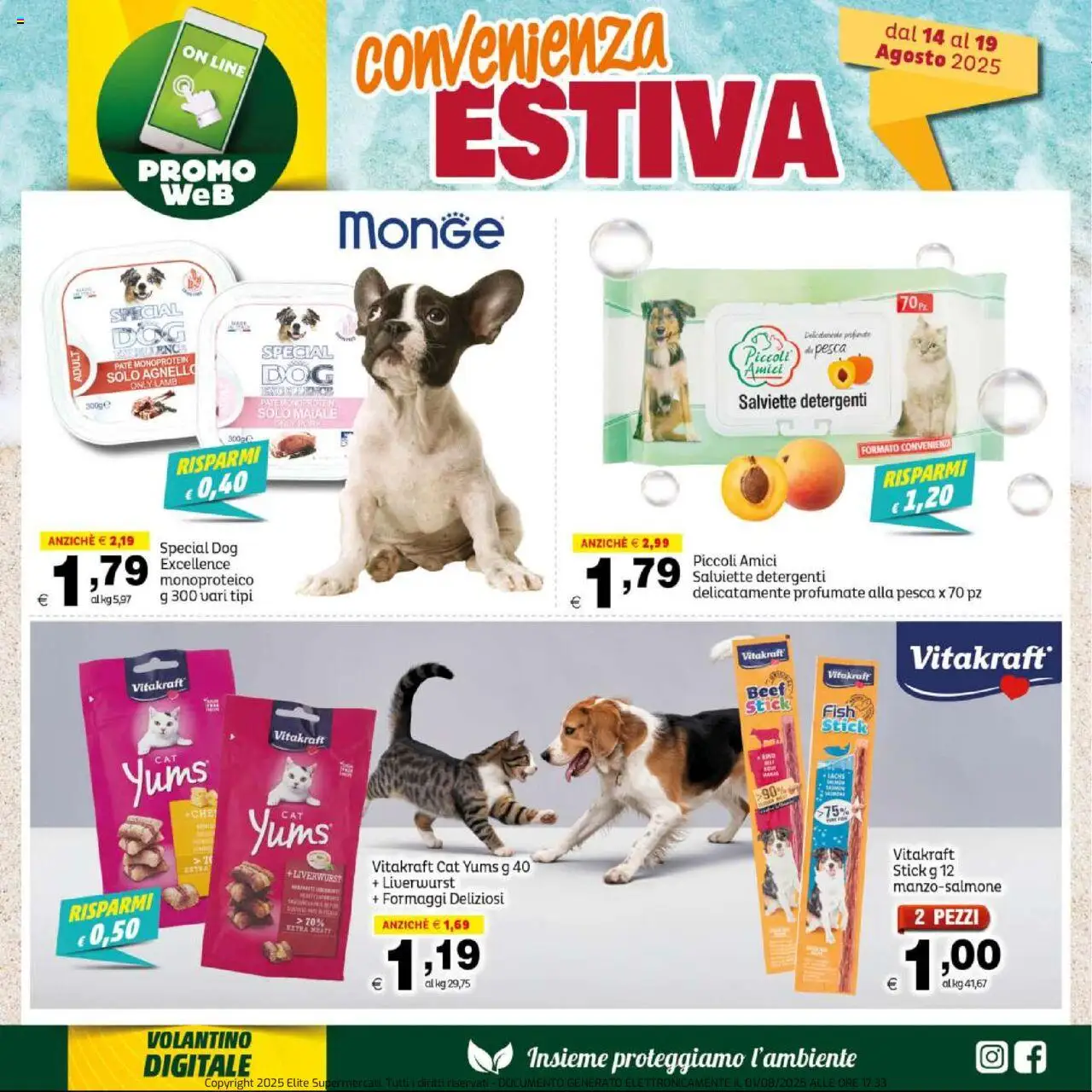Volantino Elite Supermercati del 14.08.2025 | Pagina: 7 | Prodotti: Paté, Maiale, Pesca, Agnello