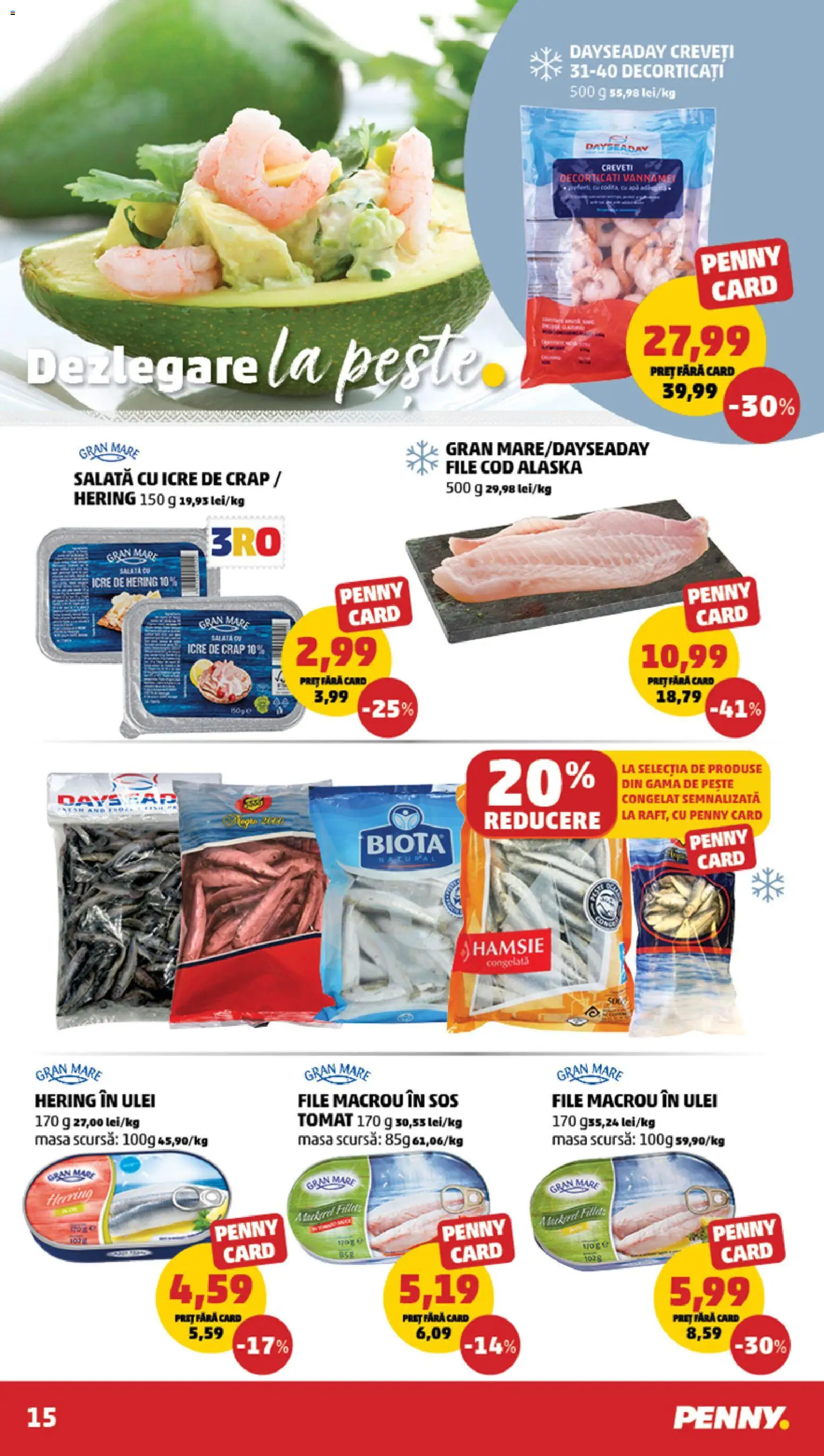 Noul catalog PENNY – valabil de la 01.04.2026 | Pagină: 15 | Produse: Masă, Ulei, Salată cu icre, Salată