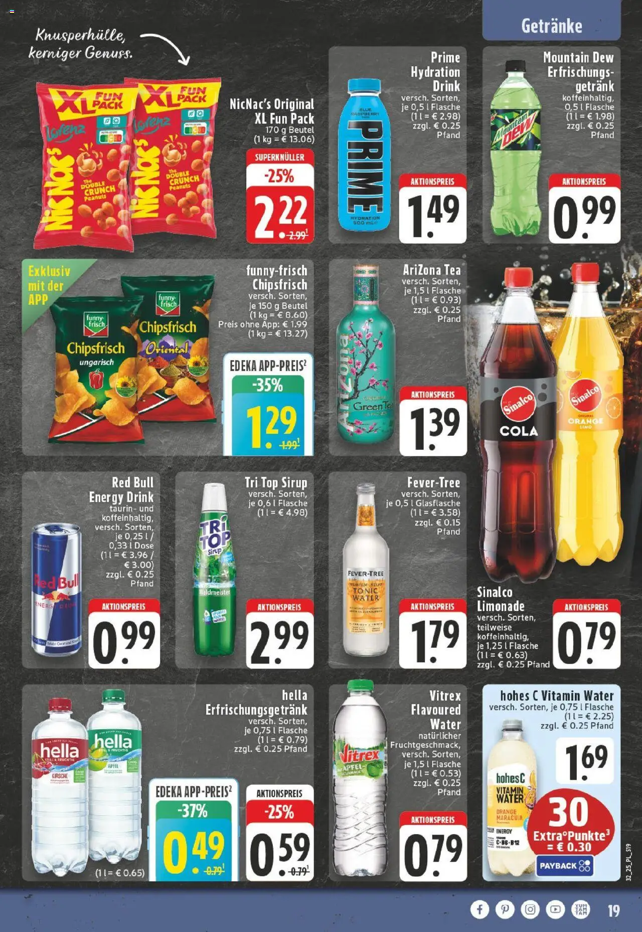 Edeka prospekt Düsseldorf-Derendorf	 - gültig ab dem 03.08.2025 | Seite: 19 | Produkte: Top, Energy, Hella, Chips