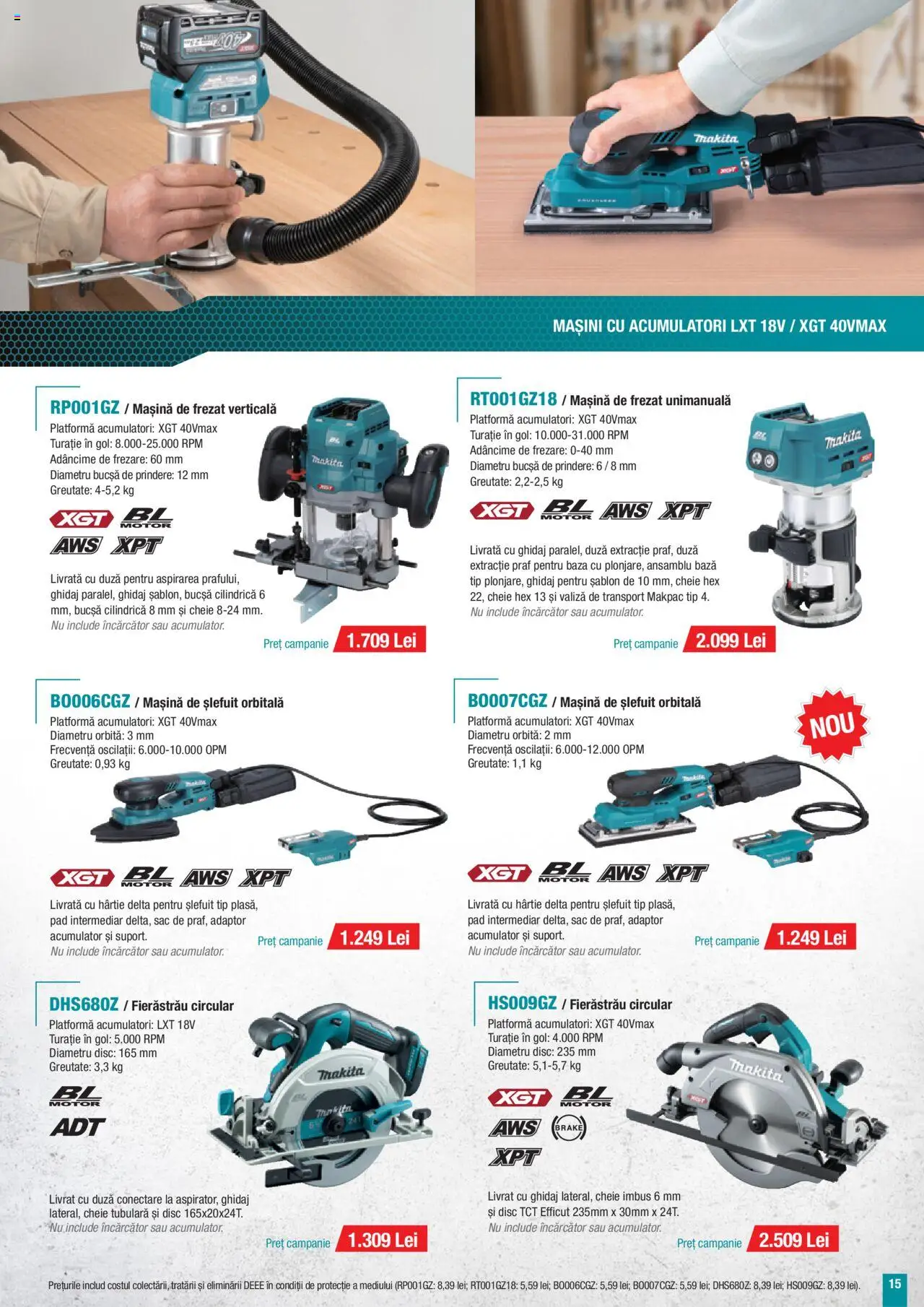 Noul catalog Makita – valabil de la 01.10.2025 | Pagină: 15 | Produse: Valiză, Încărcător, Disc, Adaptor