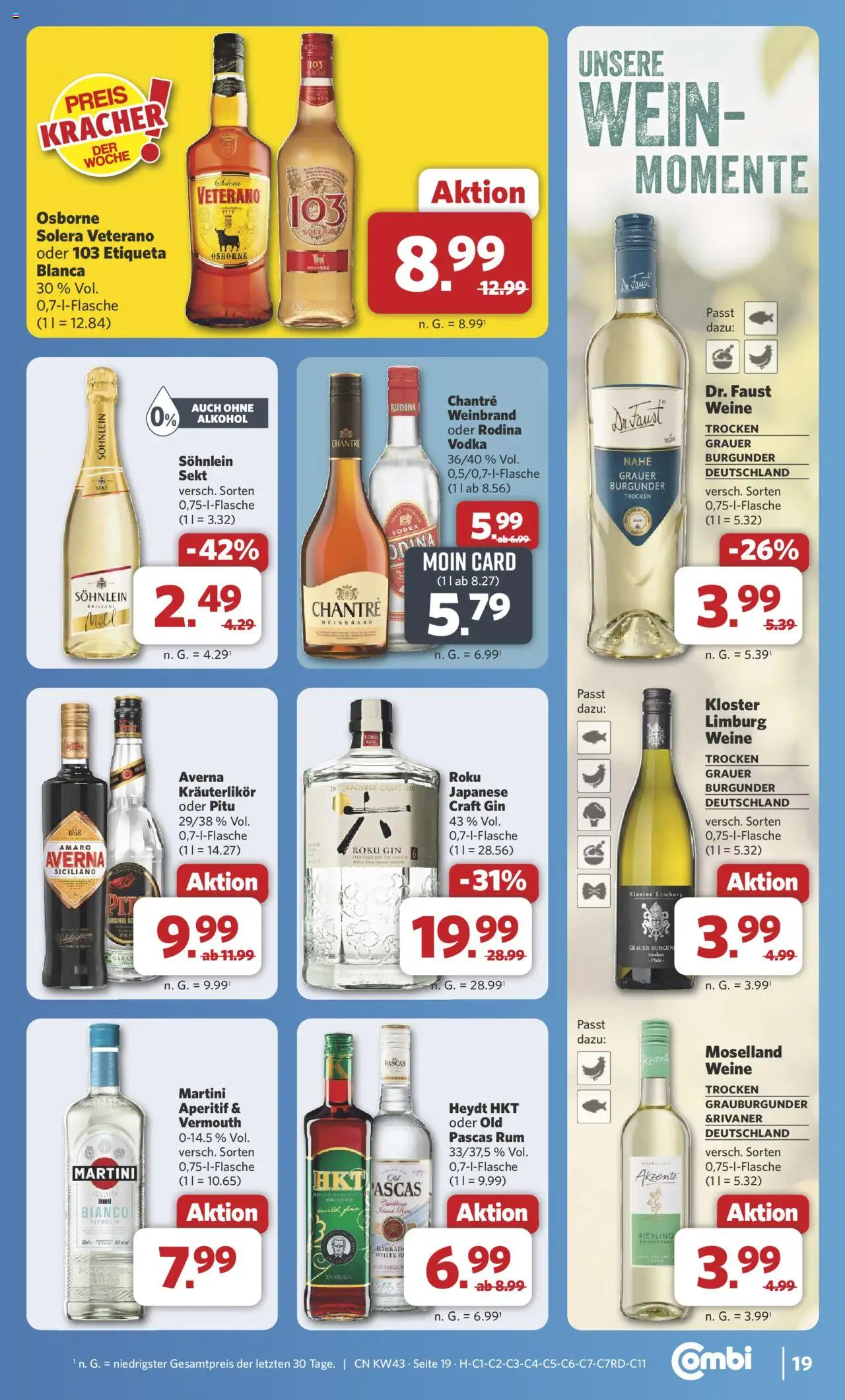 Combi Prospekt 	 – gültig ab 20.10.2025 | Seite: 24 | Produkte: Martini, Rum, Chantré, Vodka