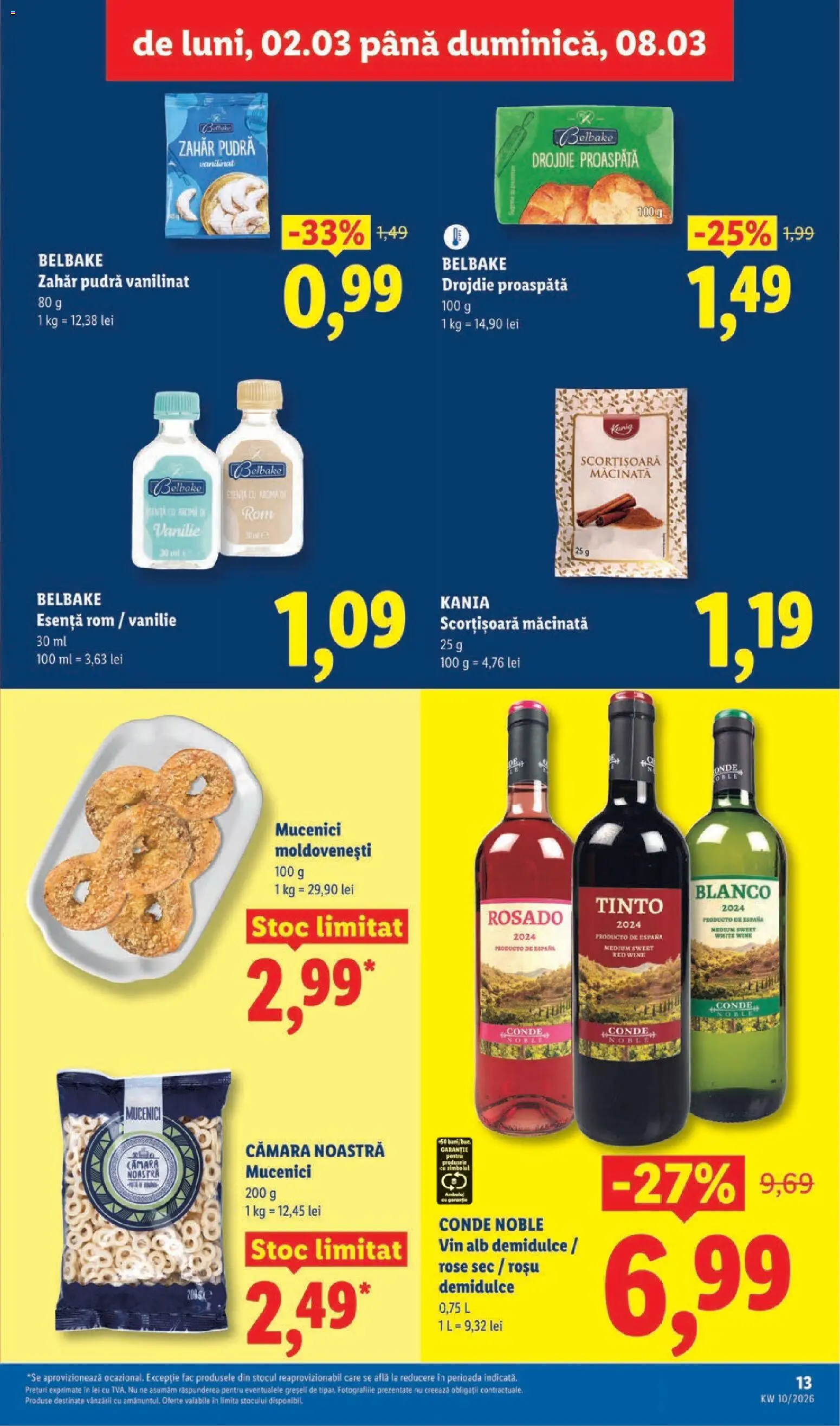 Noul catalog Lidl – valabil de la 02.03.2026 | Pagină: 13 | Produse: Pudră, Vin, Rom, Zahăr