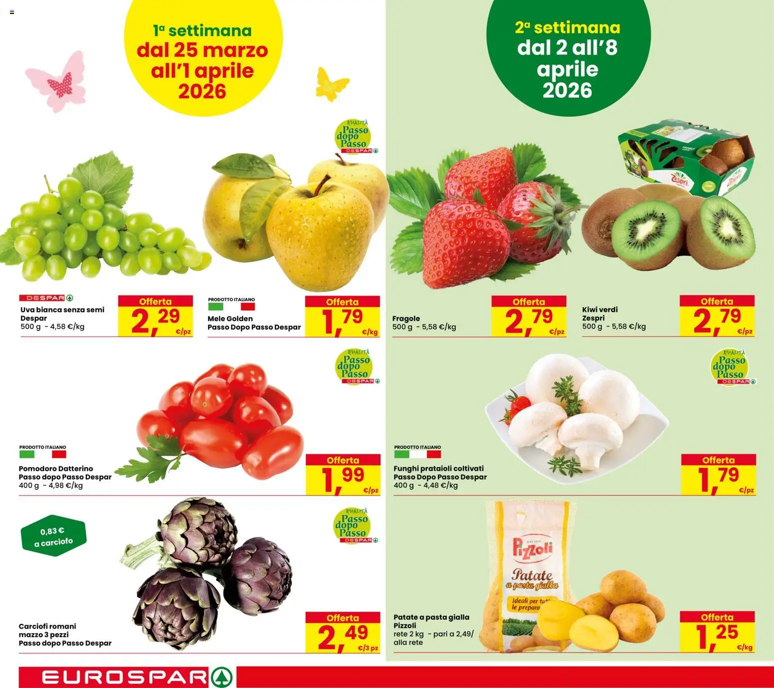 Volantino Despar del 26.03.2026 | Pagina: 10 | Prodotti: Patate, Pomodoro, Pasta, Funghi