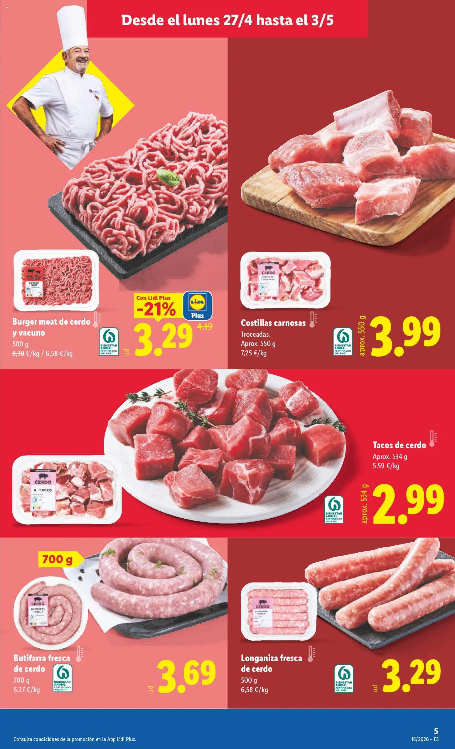 Lidl folleto │ válido desde el 27.04.2026 | Página: 7 | Productos: Cerdo, Tacos, Longaniza