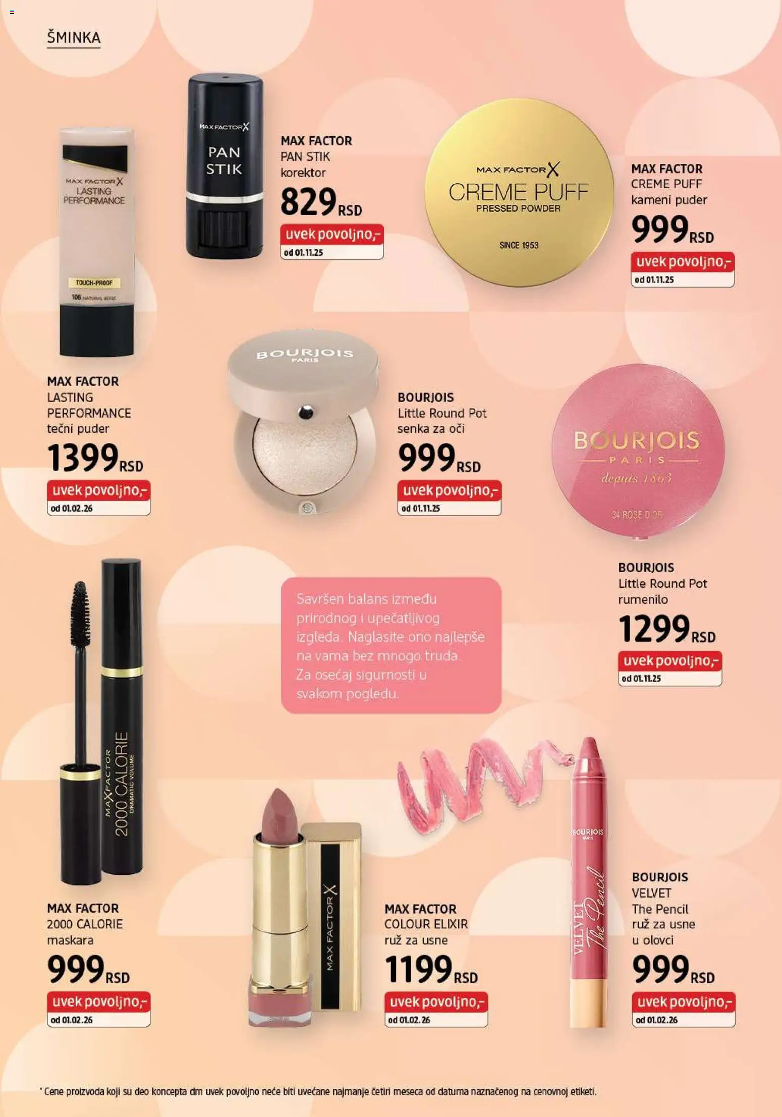 DM Drogerie katalog - važi od 01.05.2026 | Strana: 4 | Proizvode: Tečni puder, Puder, Rumenilo, Maskara