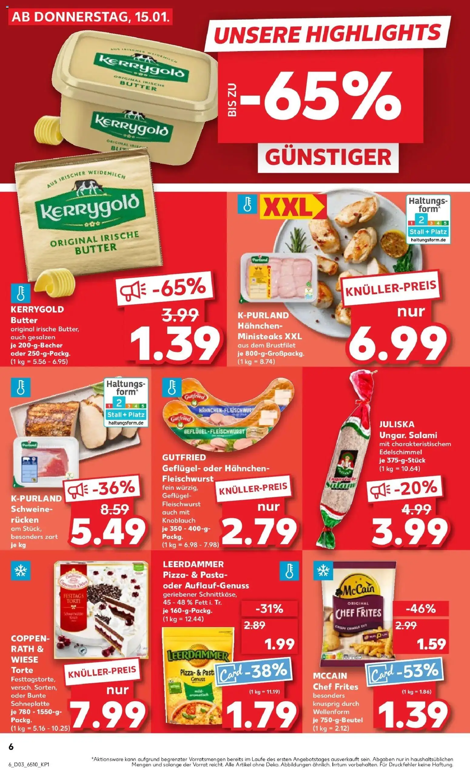 Kaufland prospekt Geilenkirchen	 – gültig ab 15.01.2026 | Seite: 6 | Produkte: Butter, Leerdammer, Knoblauch, Kerrygold butter