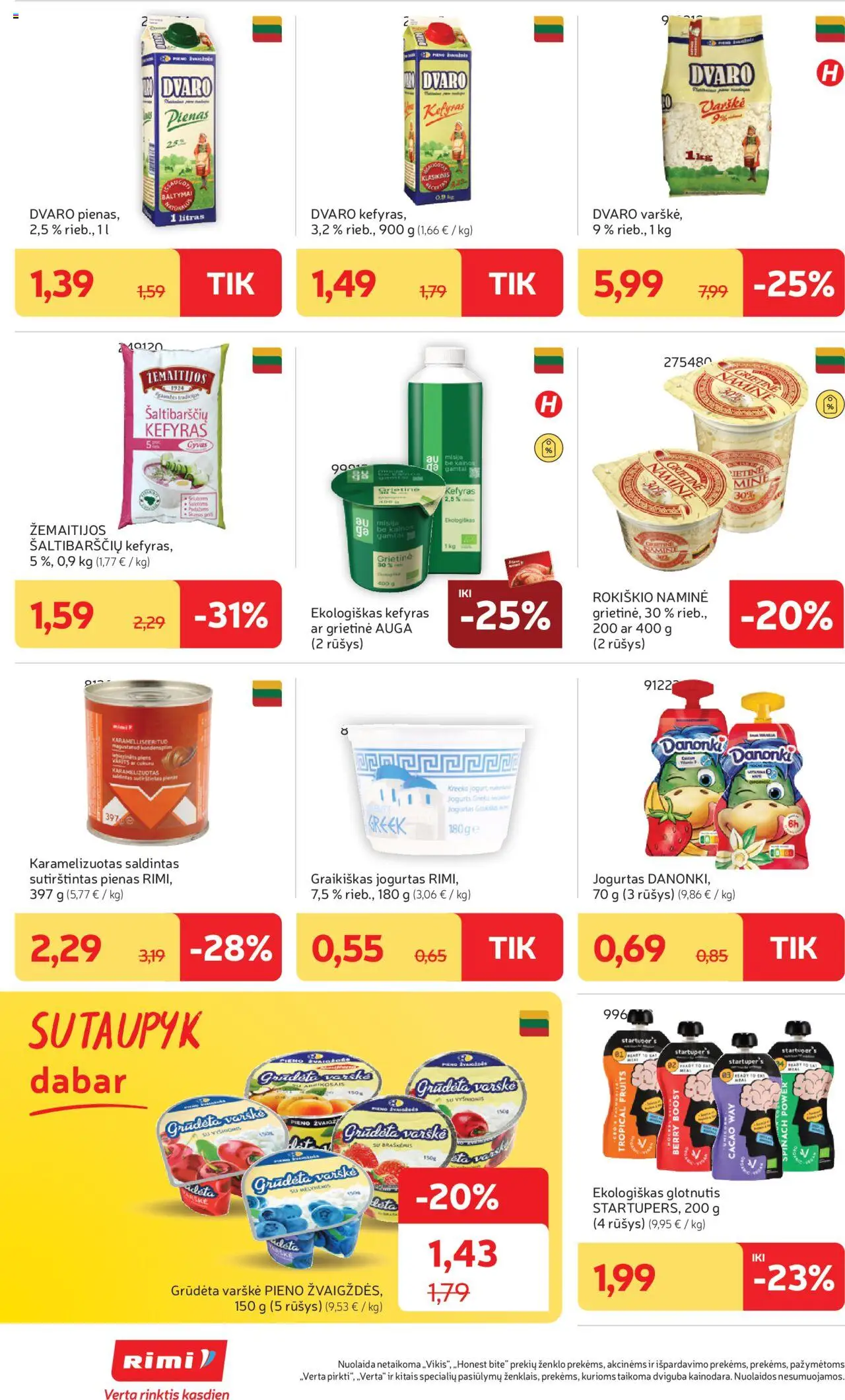 Rimi leidinys│galioja nuo 01.07.2025 | Puslapis: 22 | Prekių: Pienas, Jogurtas, Varškė, Sutirštintas pienas