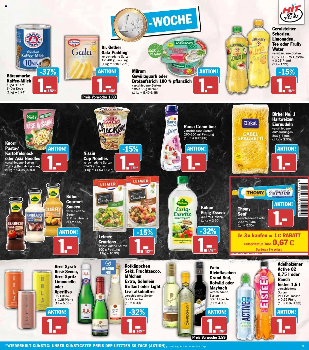 HIT - Nordrhein-Westfalen - gültig ab dem 18.08.2025 | Seite: 3 | Produkte: Rama cremefine, Bree, Knoblauch, Limoncello