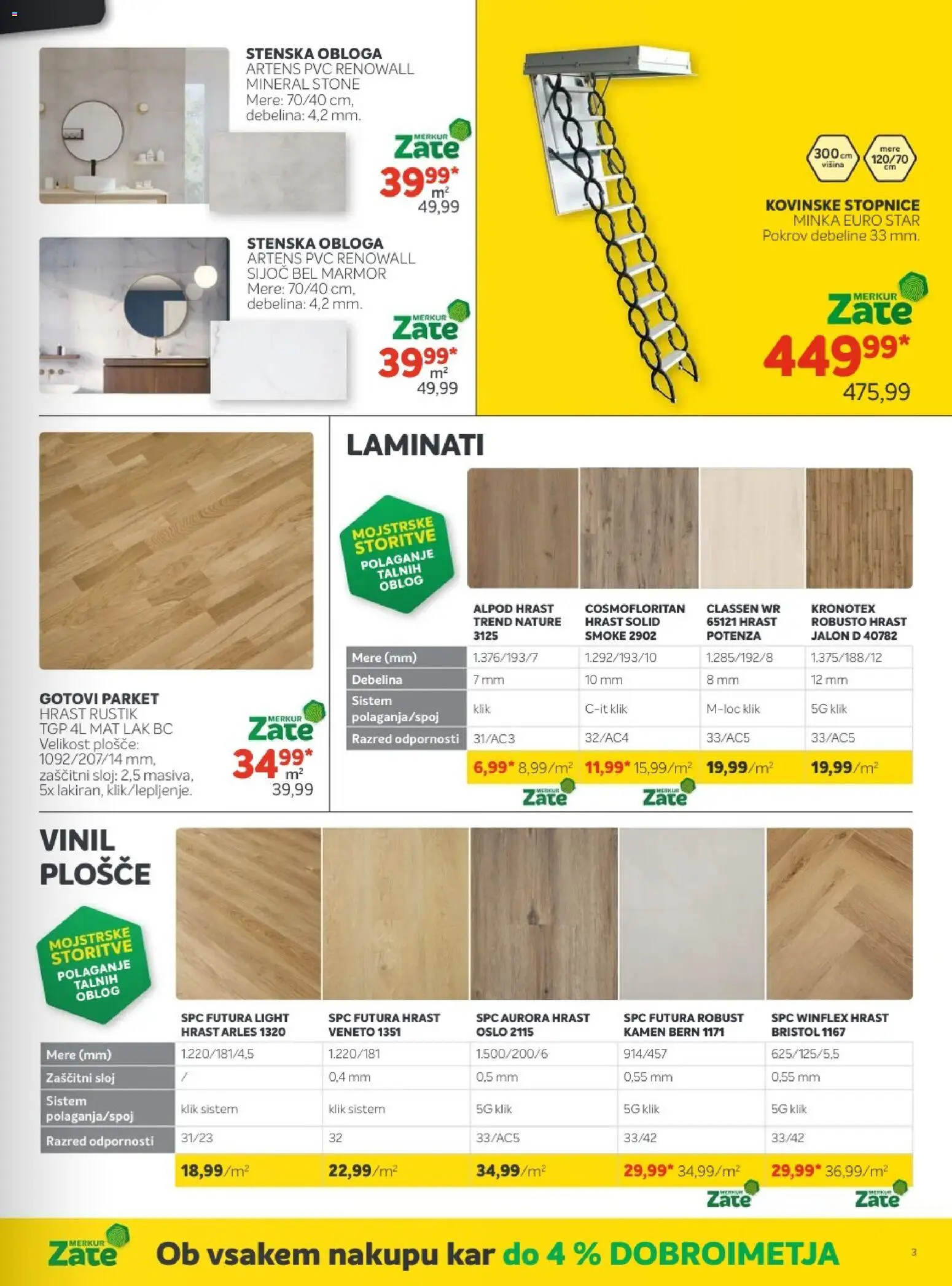 Novi Merkur katalog ponudbe – veljaven od 03.12.2025 | Stran: 31 | Izdelki: Stopnice, Laminati, Lak