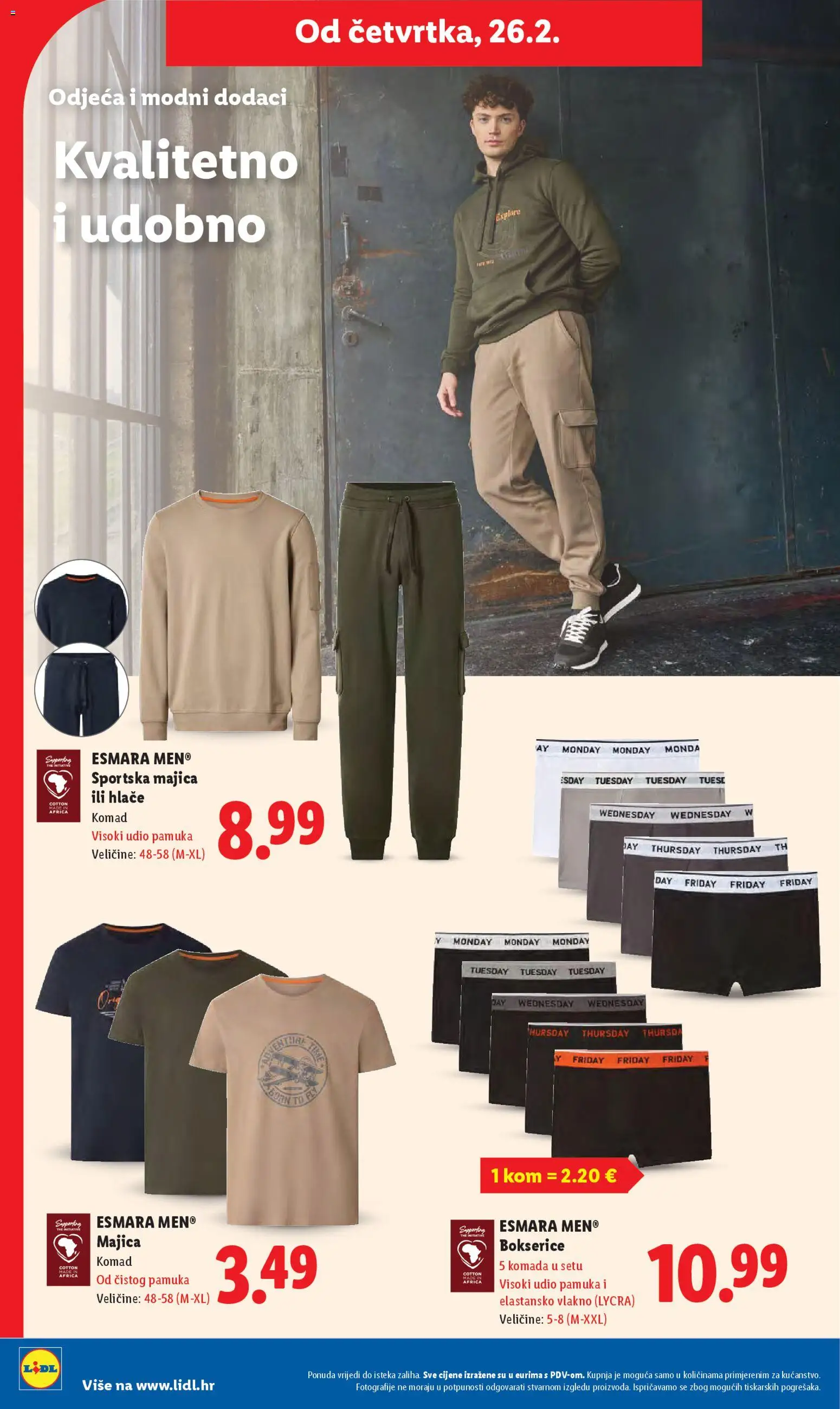 Lidl katalog | vrijedi od 19.02.2026 | Stranica: 40 | Proizvodi: Odjeća, Majica, Hlače, Bokserice