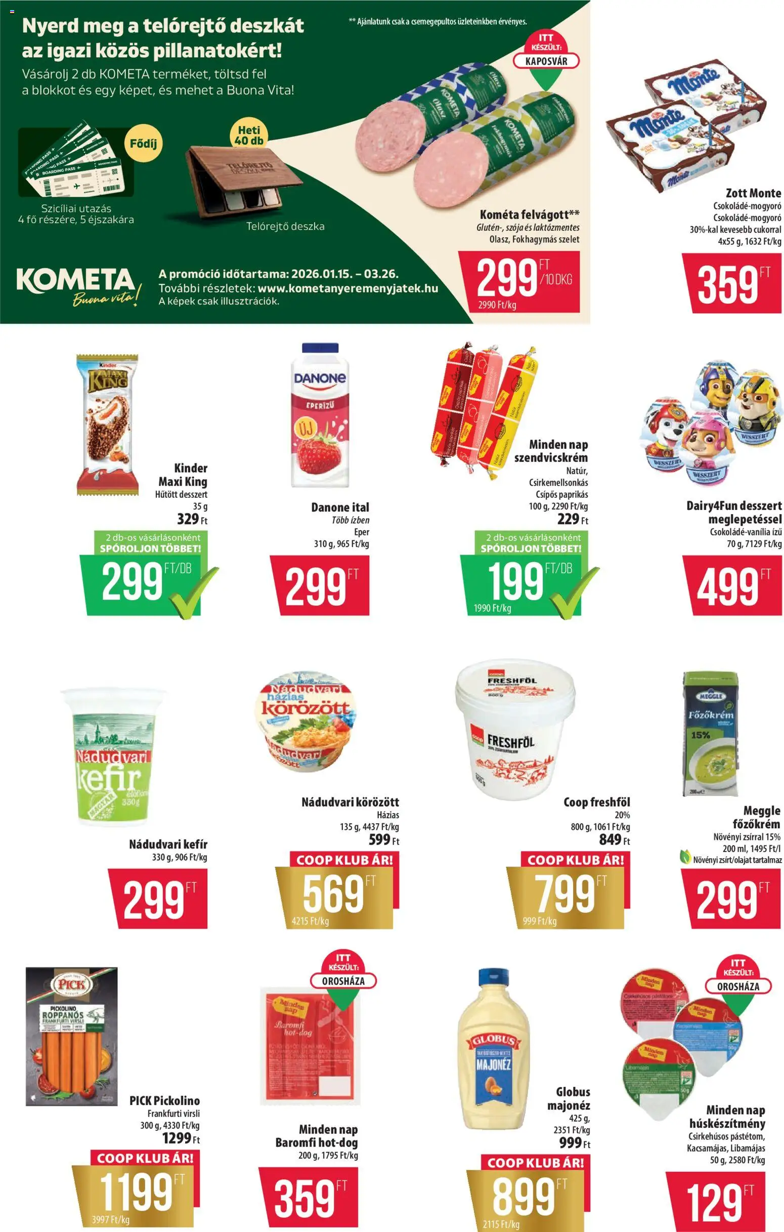 COOP akciós ujság - amely érvényes a következő dátumtól: 05.03.2026 | Oldal: 4 | Termékek: Szendvicskrém, Kefir, Pick, Eper