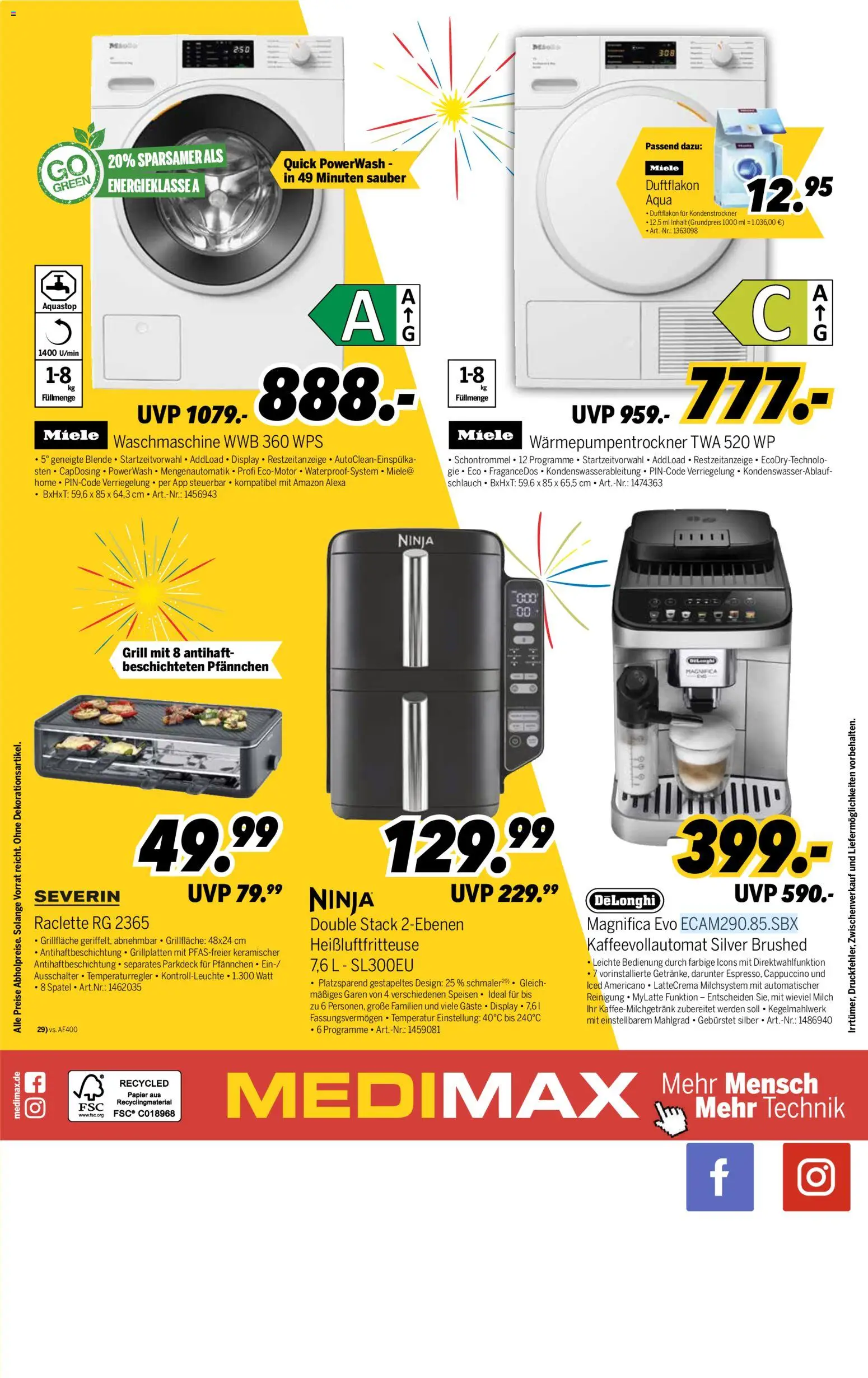 Medimax Prospekt 	 – gültig ab 27.12.2025 | Seite: 8 | Produkte: Grill, Waschmaschine, Kaffeevollautomat, Raclette