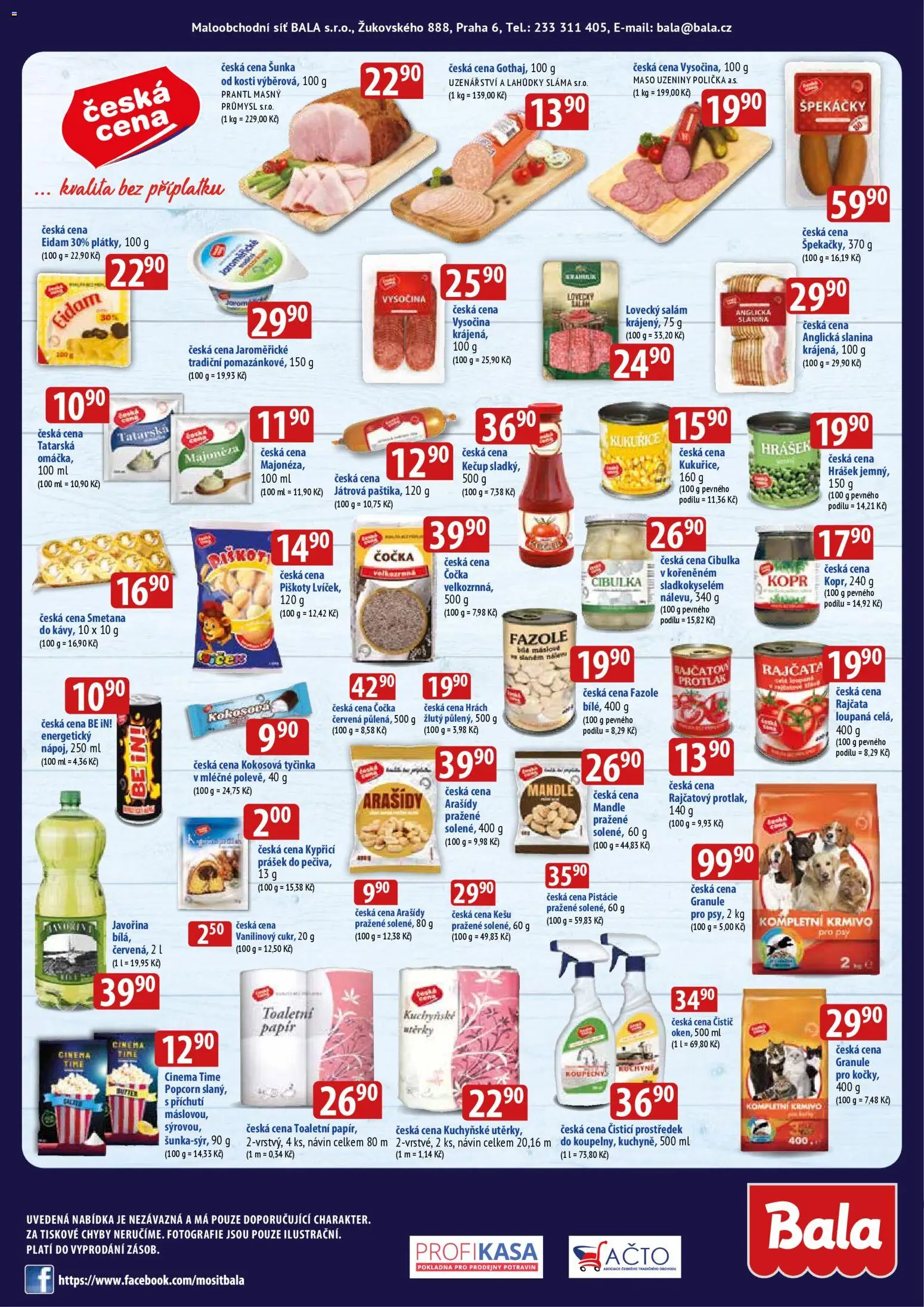 BALA velký leták od 18.02.2026 | Strana: 6 | Produkty: Čistící prostředek, Špekáčky, Eidam, Maso