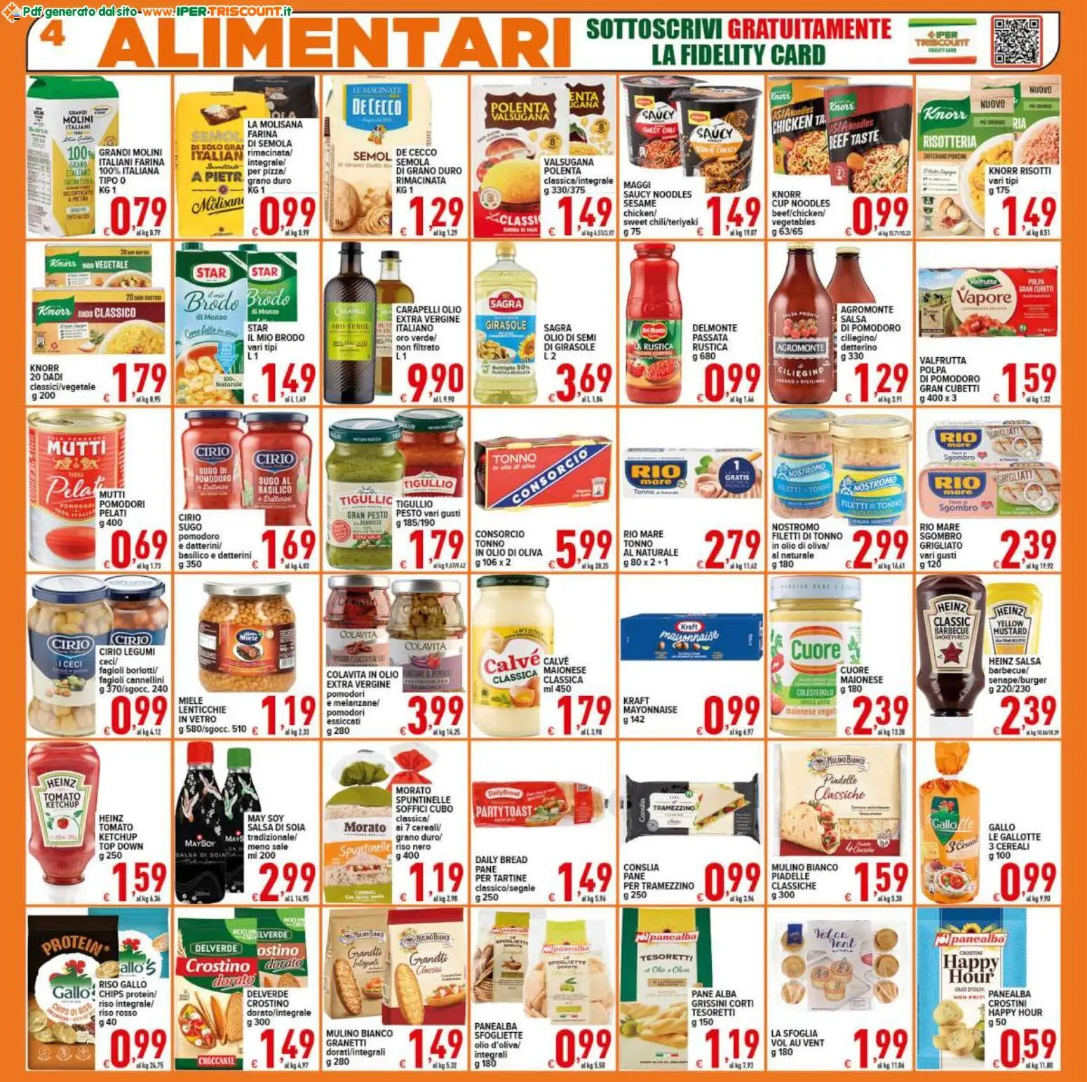 Volantino Ipertriscount del 27.12.2025 | Pagina: 4 | Prodotti: Pomodori, Crostini, Miele, Sgombro