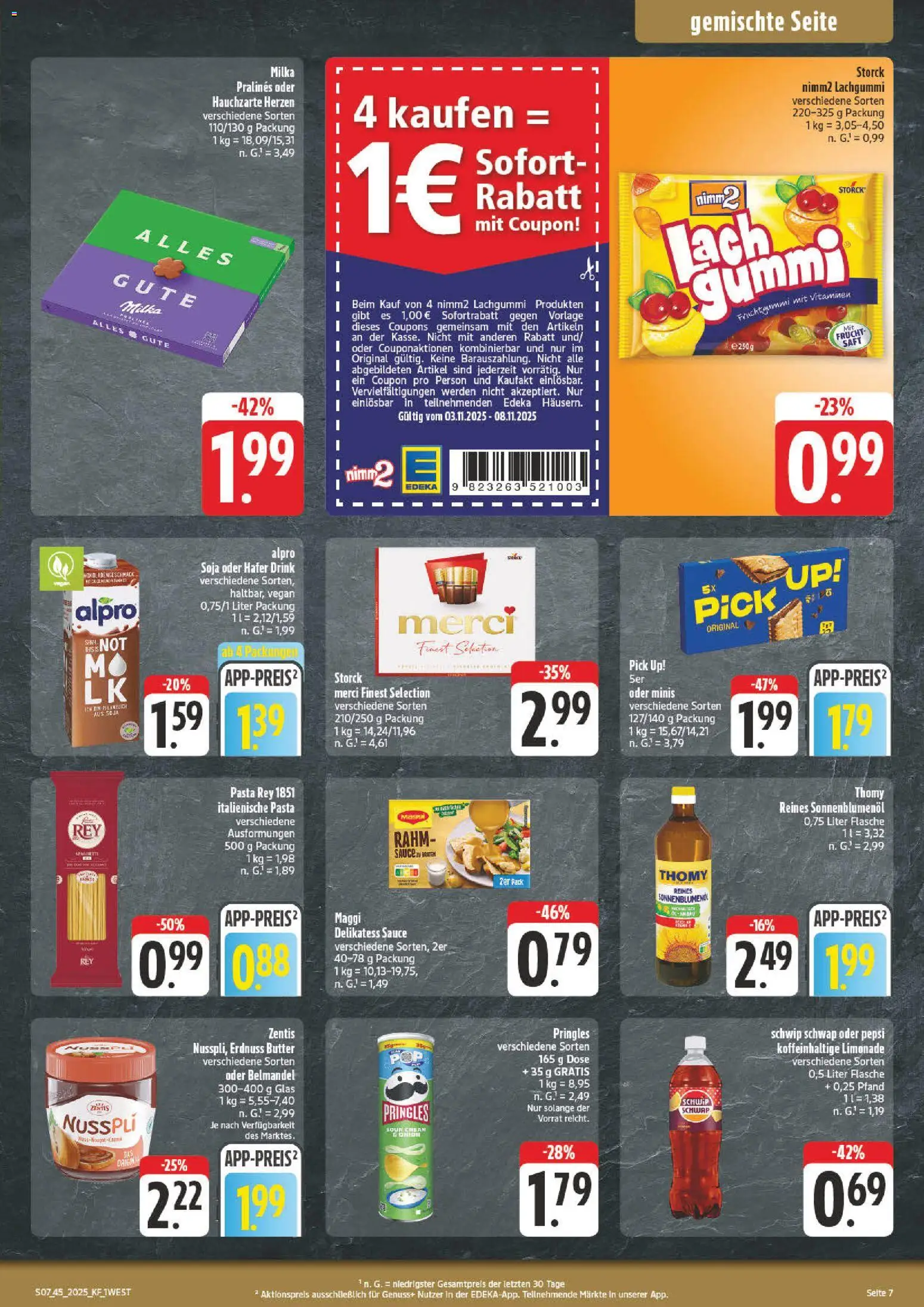 nah & gut Prospekt 	 – gültig ab 03.11.2025 | Seite: 7 | Produkte: Merci, Butter, Alpro, Pringles