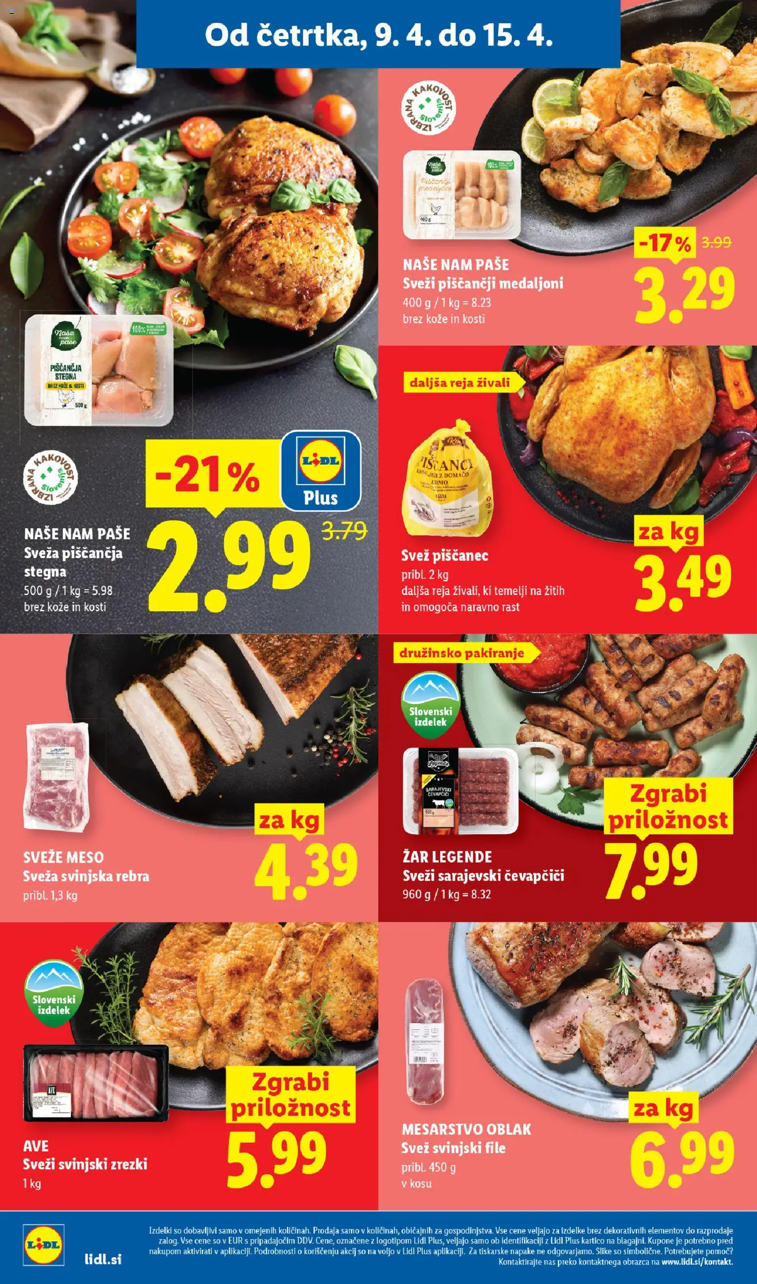 Novi Lidl katalog ponudbe – veljaven od 09.04.2026 | Stran: 2 | Izdelki: Čevapčiči, Zar, Zrezki