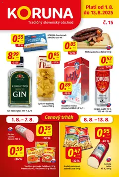Koruna leták - náhľad platný od 01.08.2025
