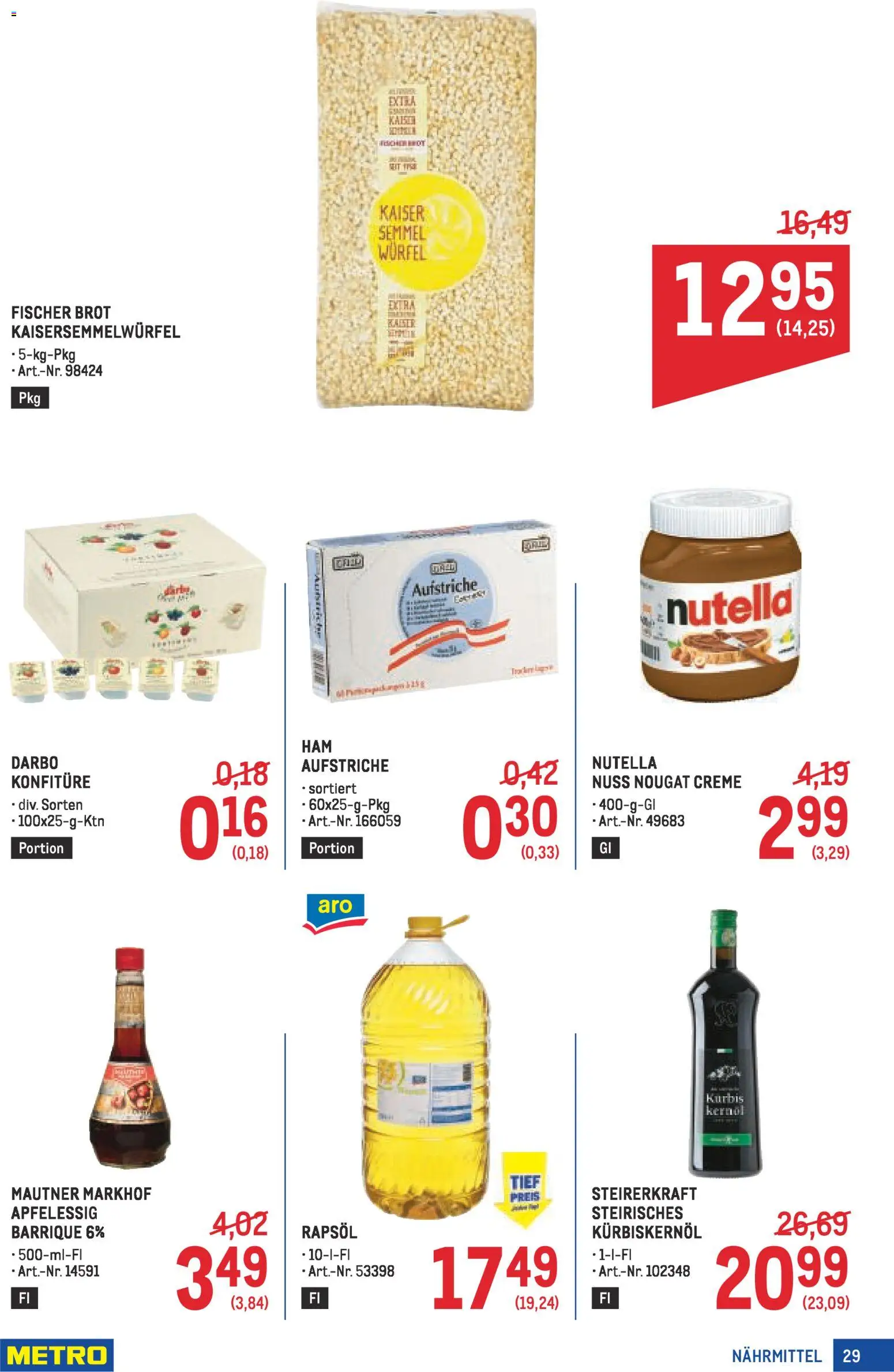 Metro Profi gültig ab 05.02.2026 | Seite: 29 | Produkte: Kürbis, Creme, Brot