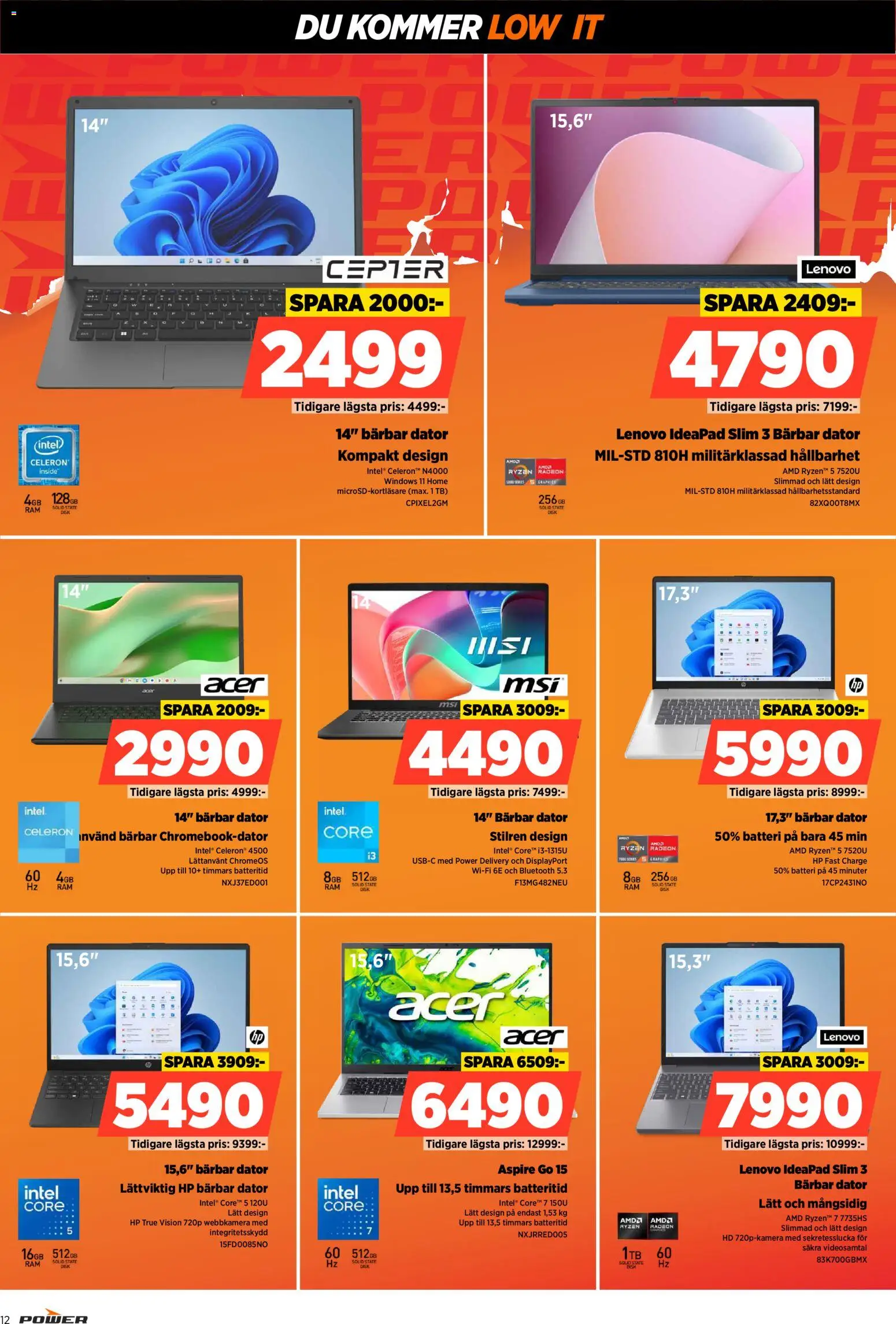 Power reklamblad aktuell från 22.12.2025 | Sida: 12 | Produkter: Batteri, Dator, Wifi, Webbkamera