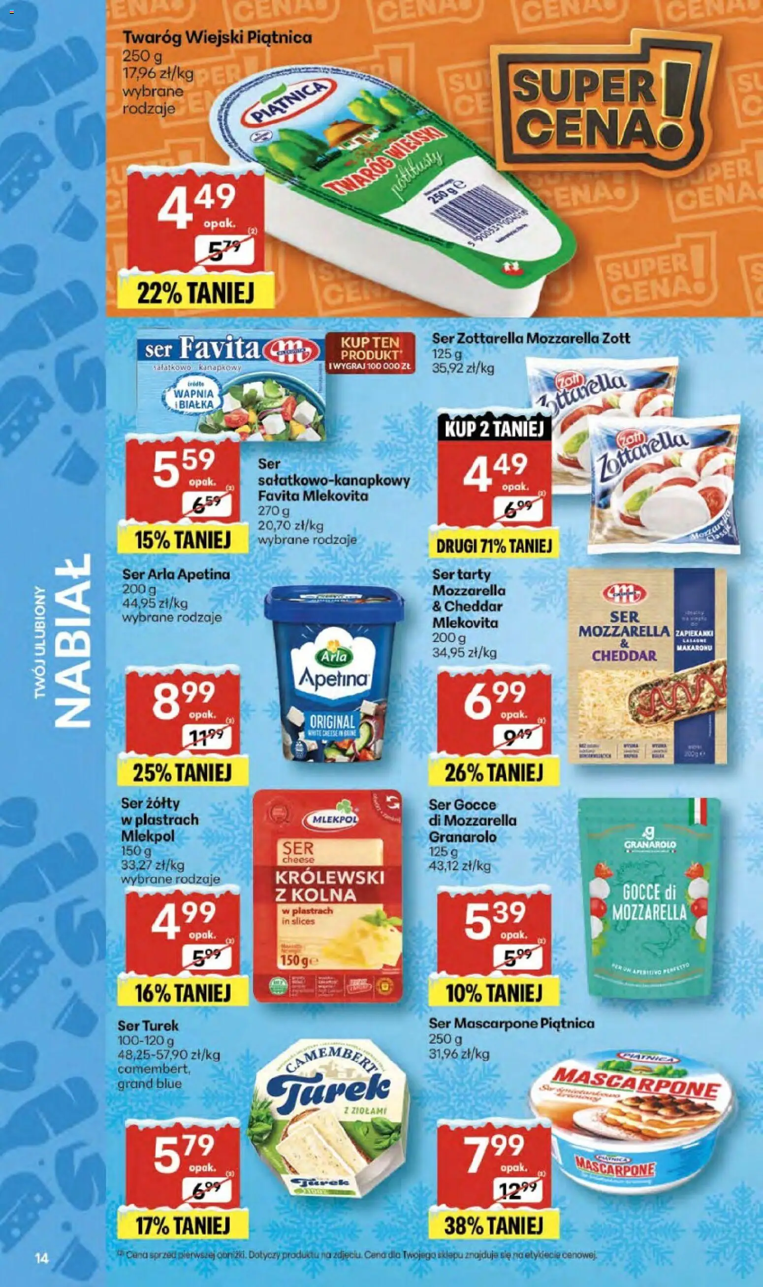 Delikatesy Centrum Gazetka od 18.12.2025 | Strona: 14 | Produkty: Ser favita, Ser, Zapiekanki, Cheddar