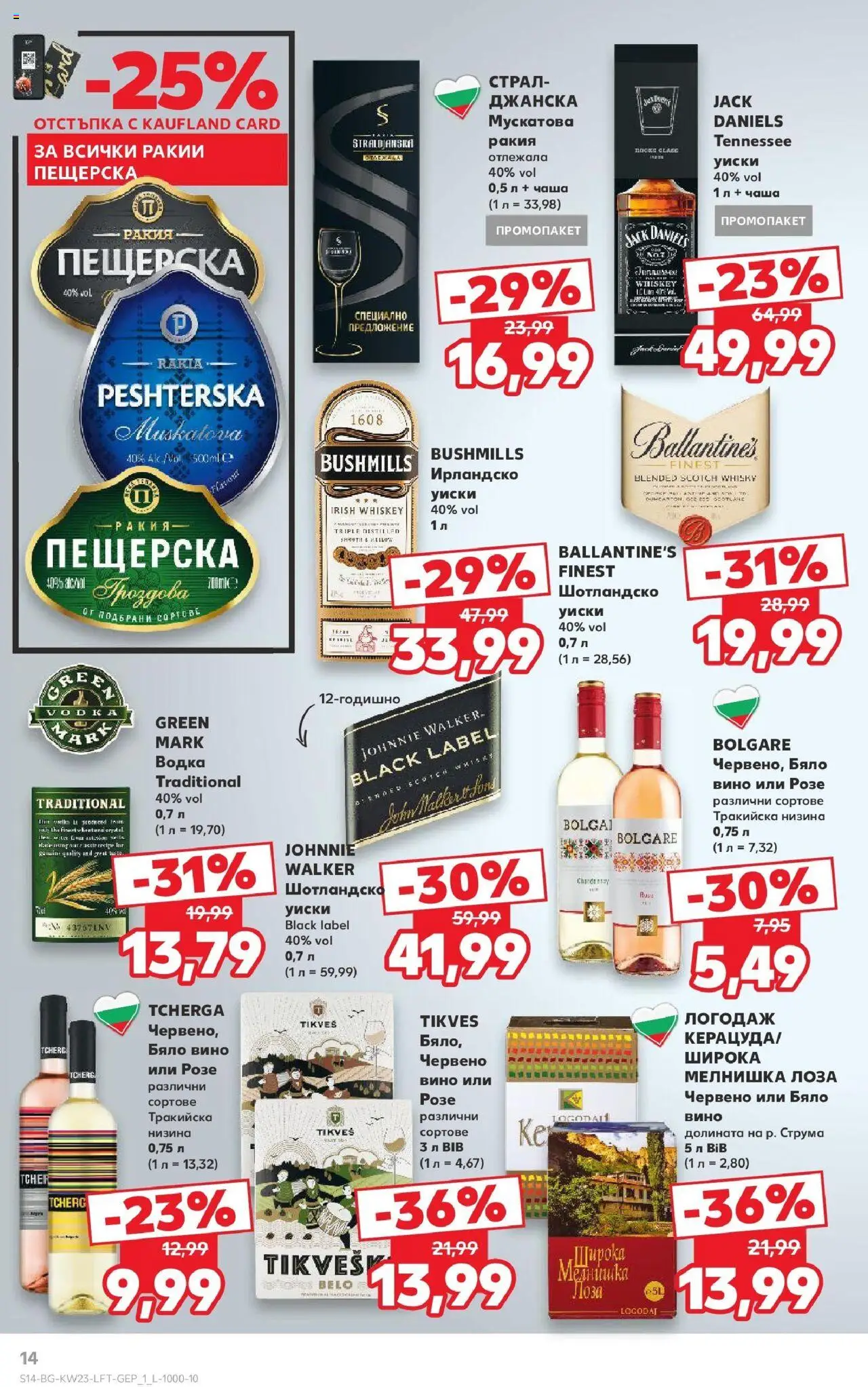  | Страница: 14 | Продукти: Уиски, Вино, Червено вино, Ракия