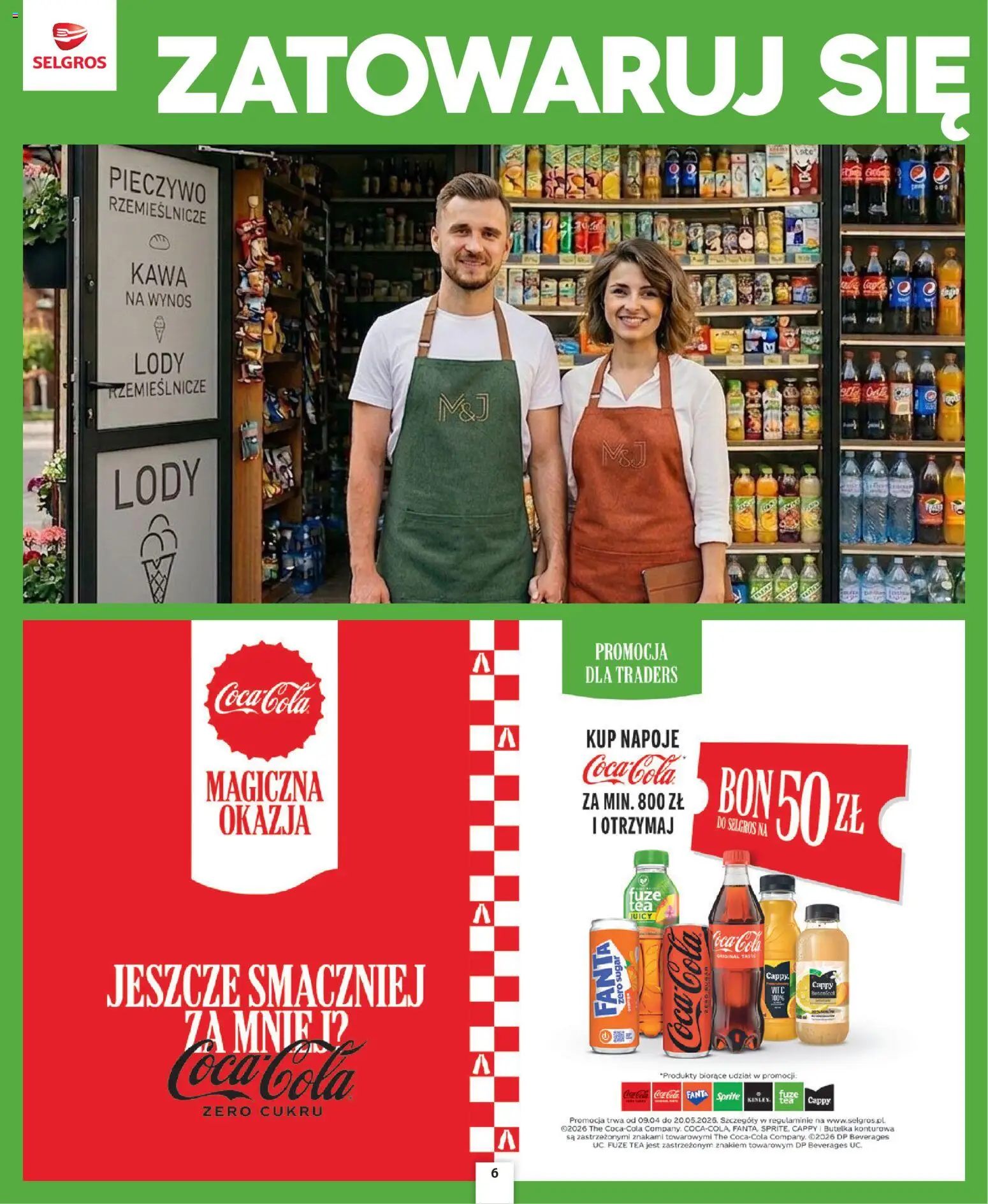 Selgros cash&carry - Oferta dla profesjonalistów od 09.04.2026 | Strona: 6 | Produkty: Sprite, Coca cola, Kawa, Lody