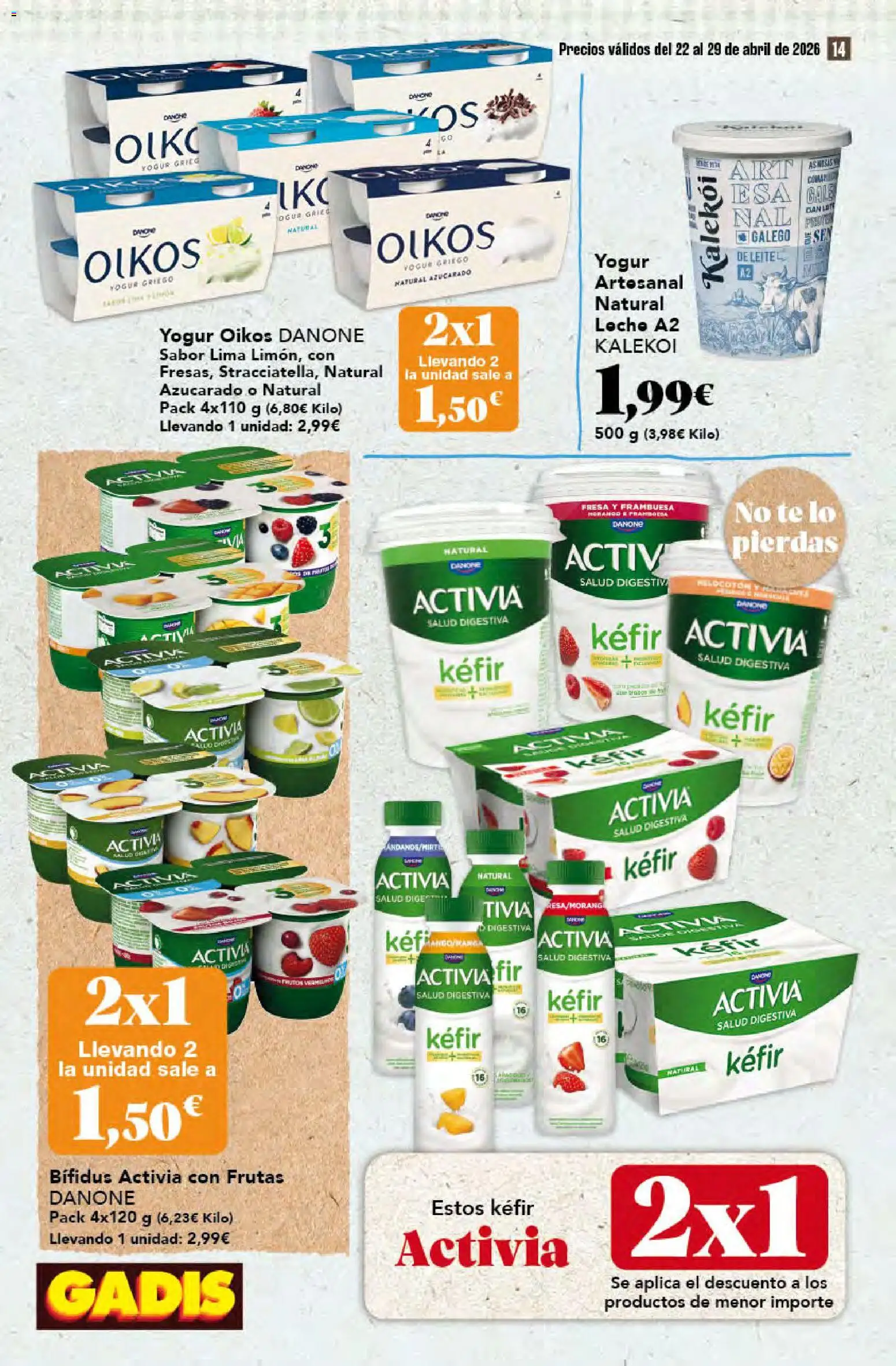 Gadis folleto │ válido desde el 22.04.2026 | Página: 14 | Productos: Lima, Leche, Μαγειρική εστία, Té