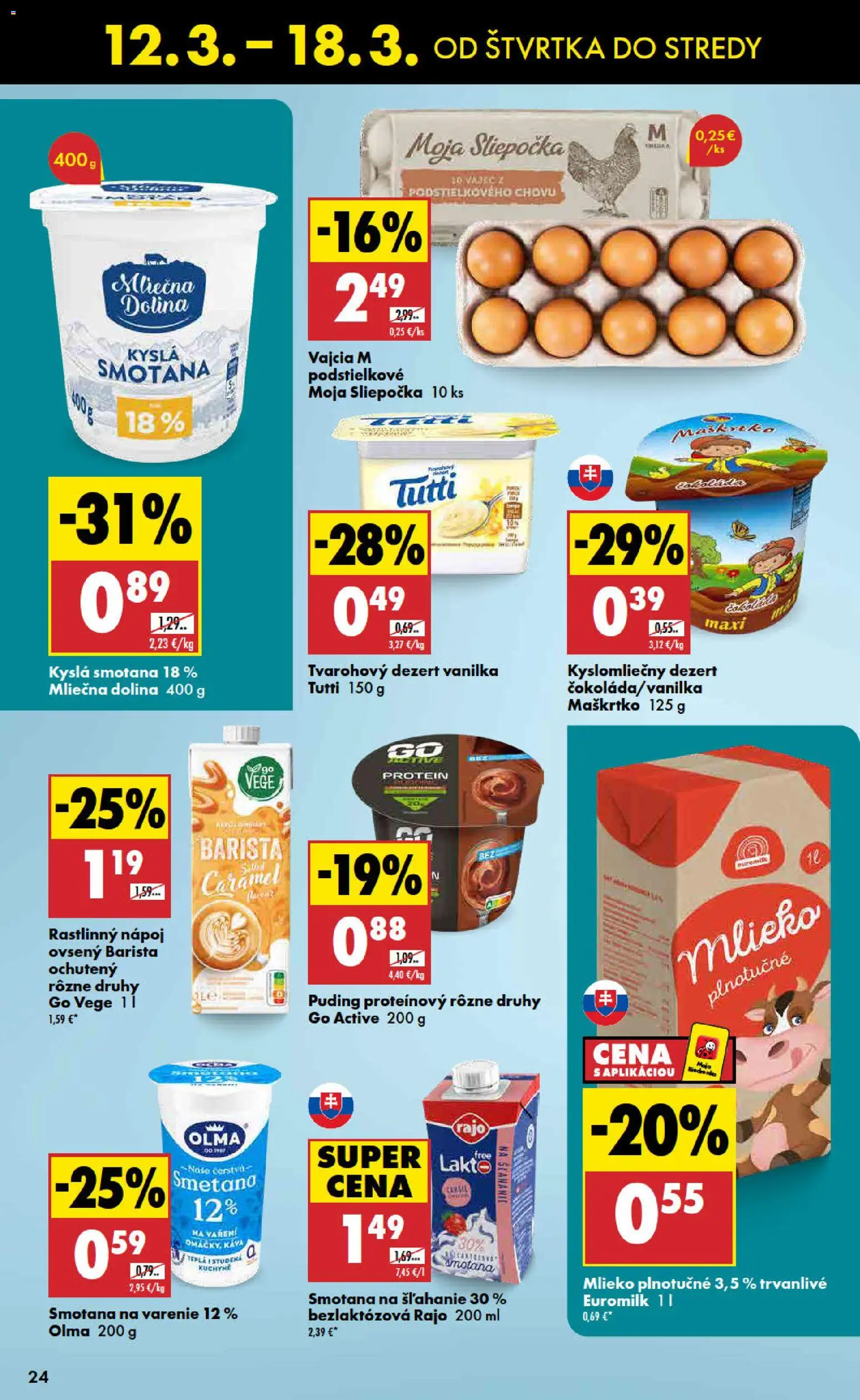 Nové Biedronka akcie – leták je platný od 12.03.2026 | Strana: 24 | Produkty: Mlieko, Káva, Barista, Smotana na šľahanie
