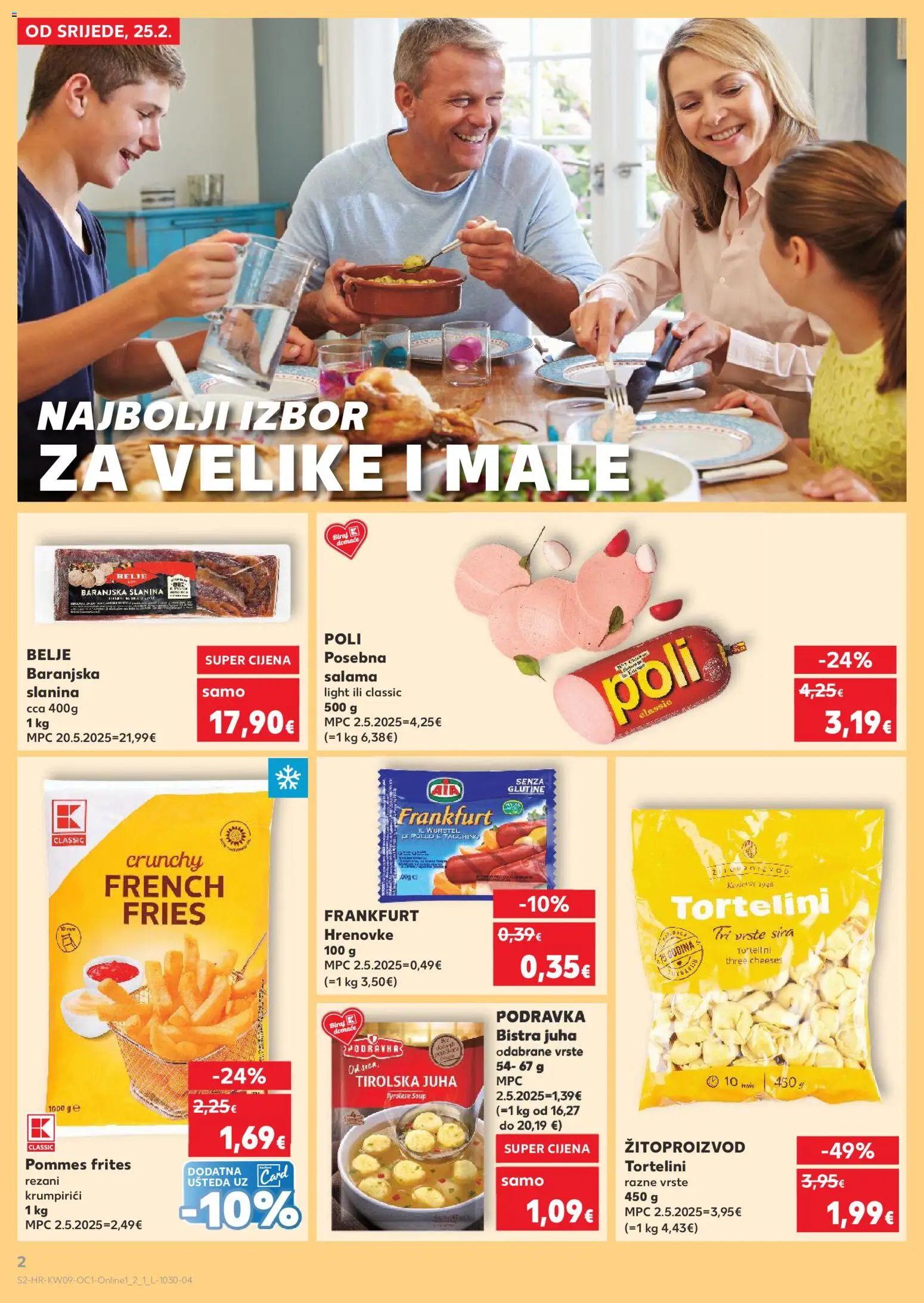 Kaufland katalog | vrijedi od 25.02.2026 | Stranica: 2 | Proizvodi: Pommes frites, Salama, Slanina, Juha