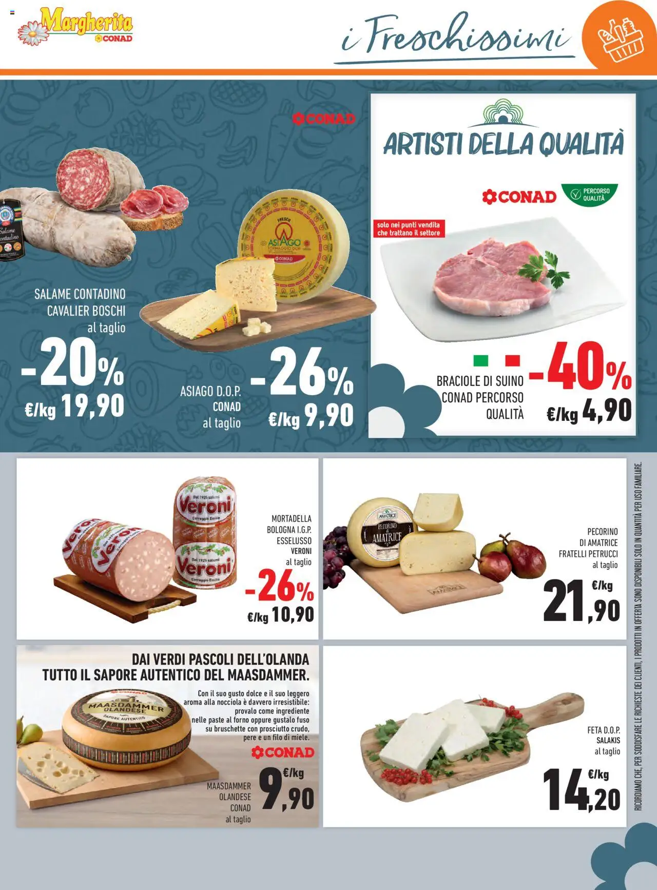 Volantino Conad del 24.09.2025 | Pagina: 13 | Prodotti: Salame, Formaggio, Mortadella, Pecorino