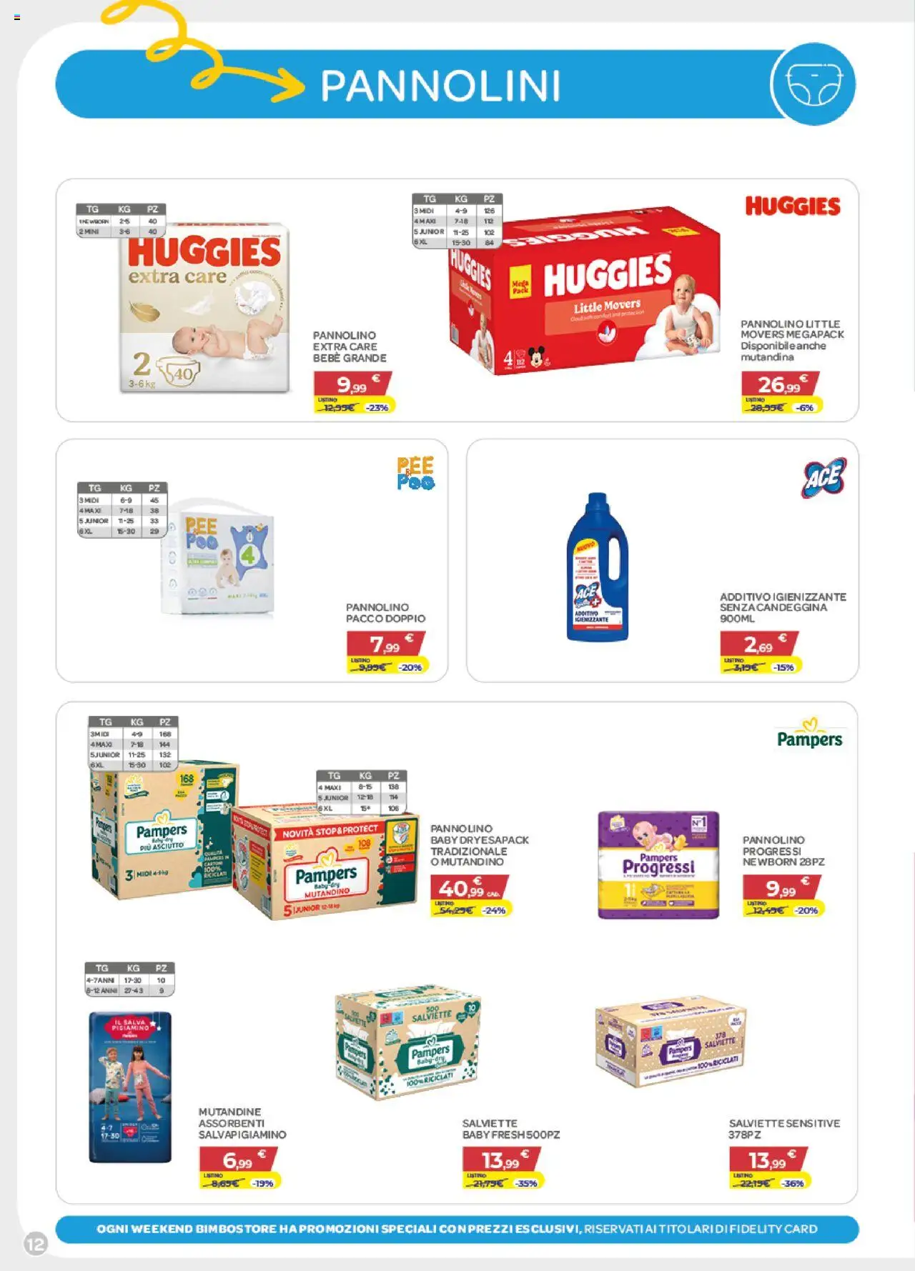Volantino Bimbo store del 16.10.2025 | Pagina: 12 | Prodotti: Pannolini, Mutandine, Pampers