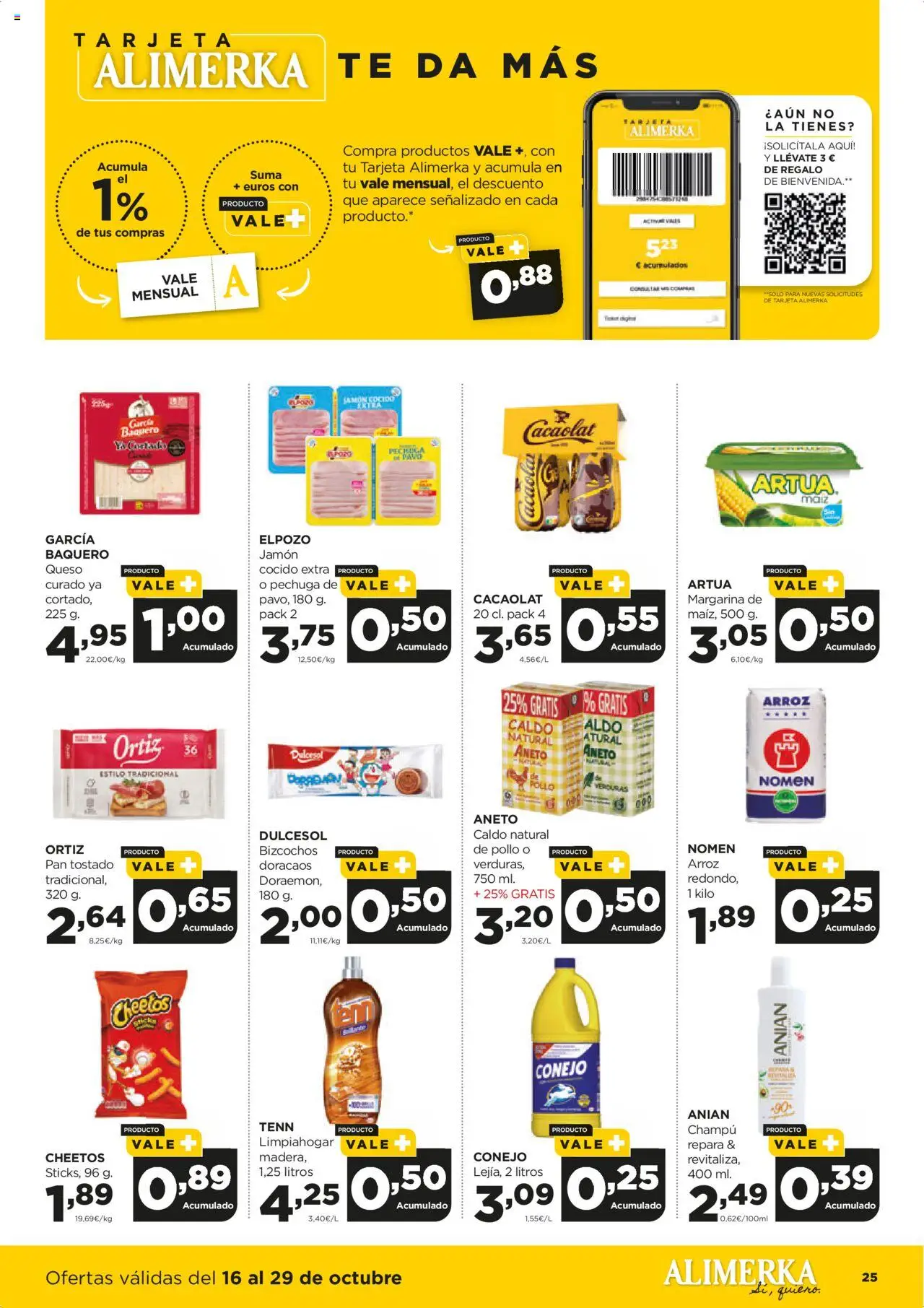 Alimerka folleto Asturias │ válido desde el 16.10.2025 | Página: 25 | Productos: Jamón, Jamón cocido, Arroz, Margarina