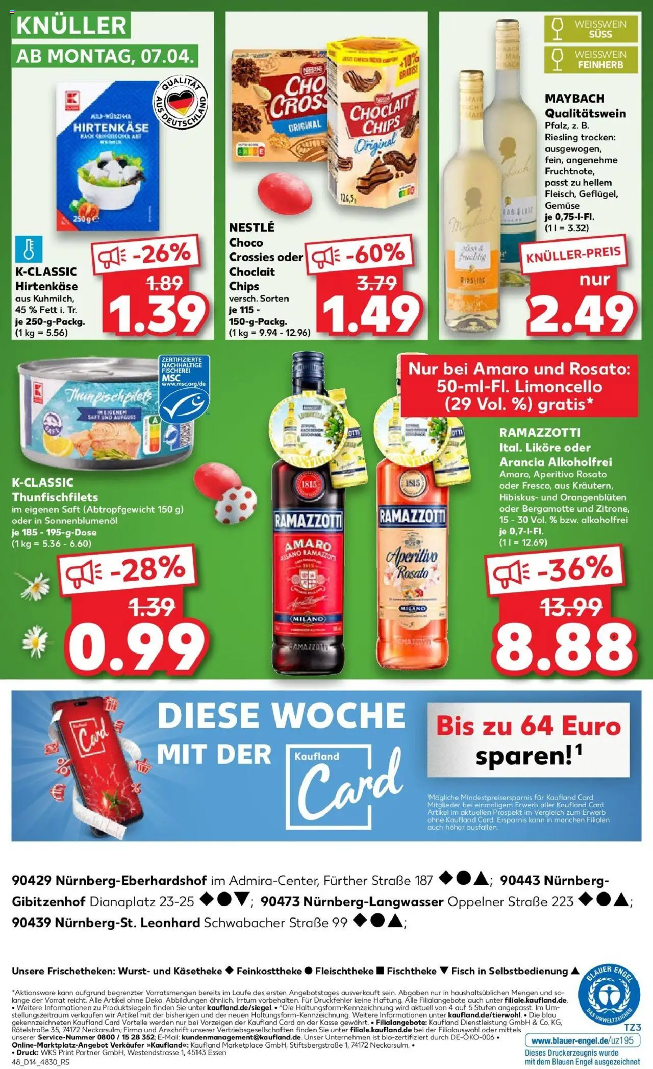 Kaufland - Nürnberg, Fürther Straße 187 - gültig ab dem 03.04.2025 | Seite: 48 | Produkte: Weißwein, Fisch, Saft, Chips