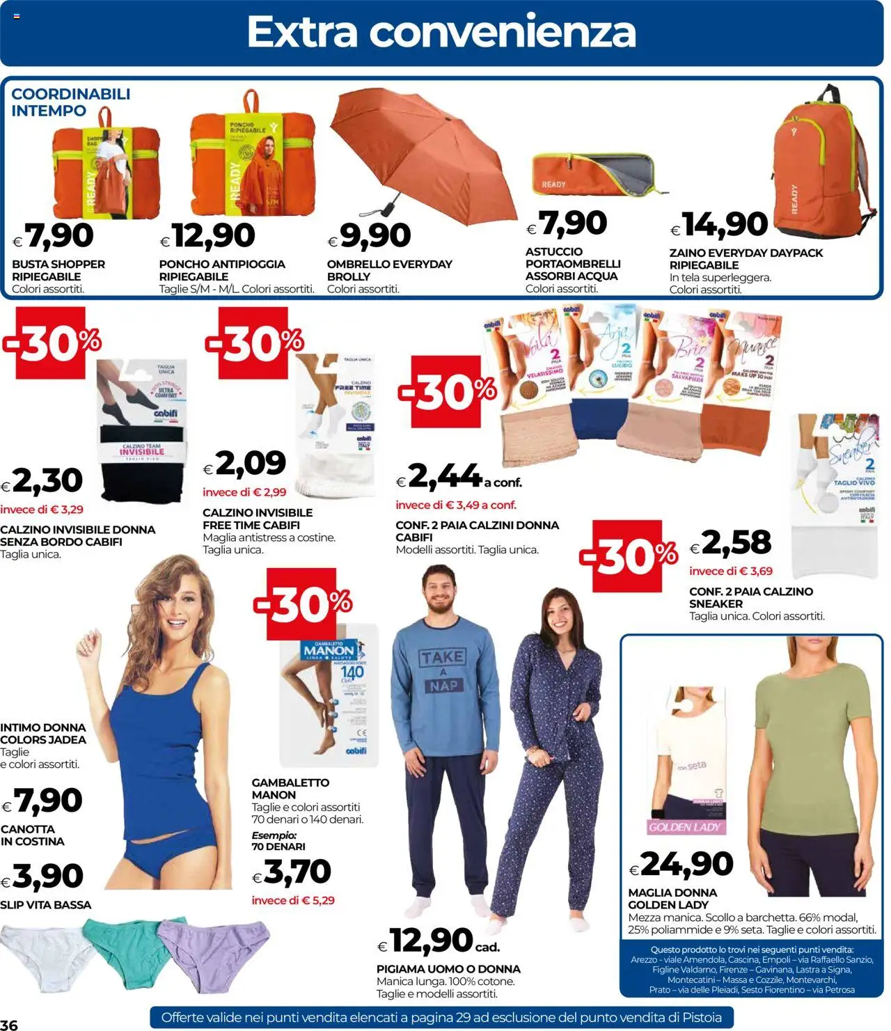 Volantino COOP del 14.08.2025 | Pagina: 36 | Prodotti: Canotta, Calzini, Pigiama, Slip