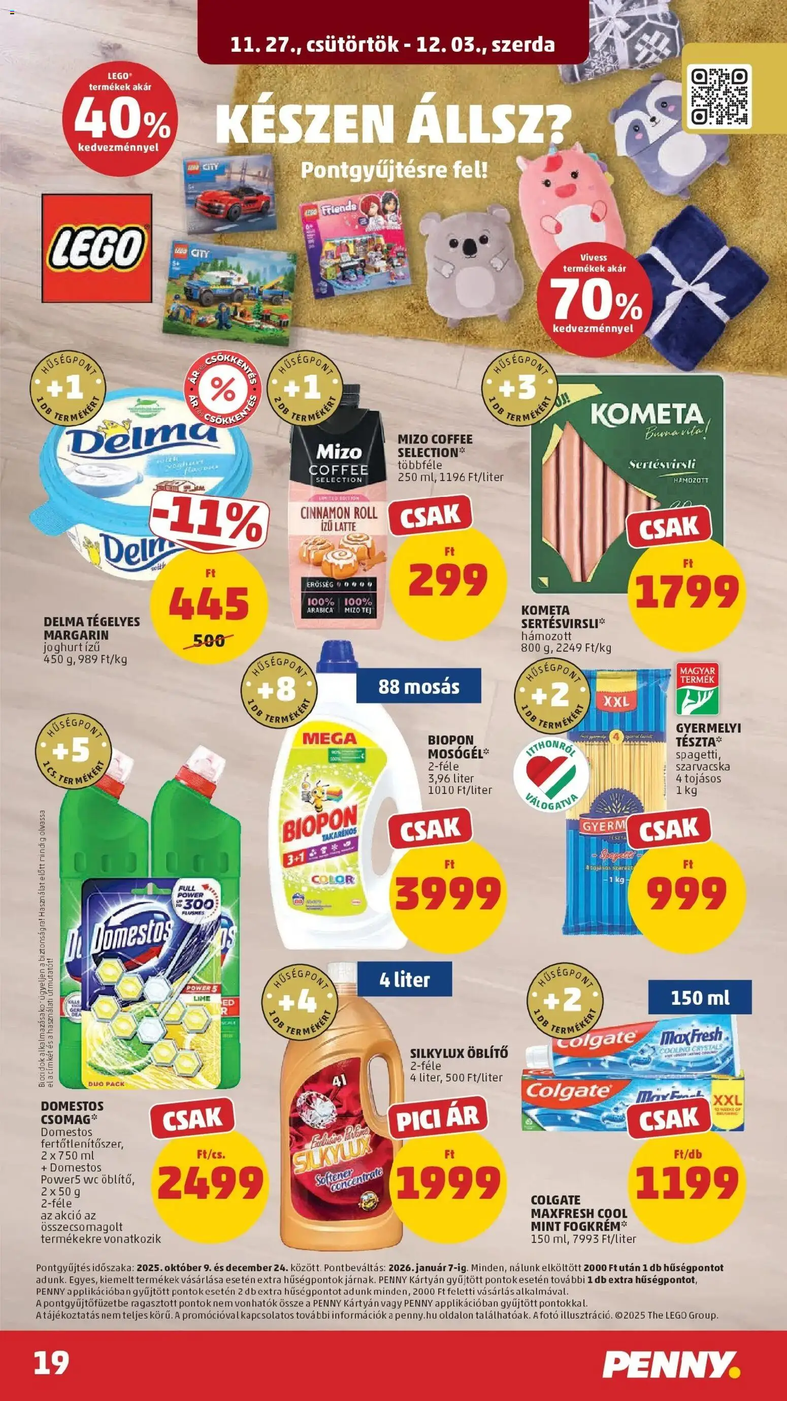 PENNY akciós ujság - amely érvényes a következő dátumtól: 26.11.2025 | Oldal: 19 | Termékek: Spagetti, Margarin, WC, Tej