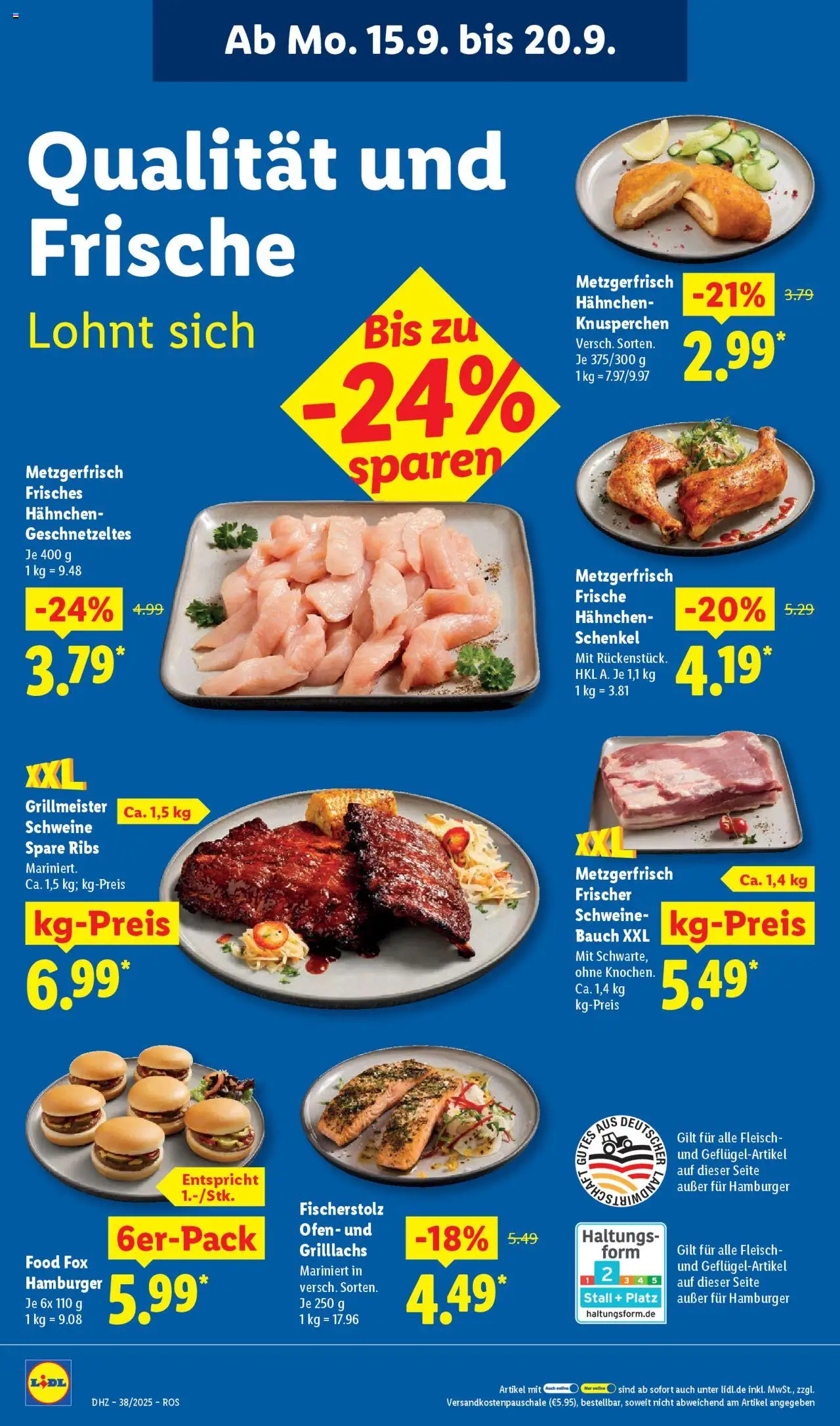 Lidl Prospekt Prenzlau – gültig ab 15.09.2025 | Seite: 10 | Produkte: Ofen, Hahnchen, Spare ribs, Fleisch