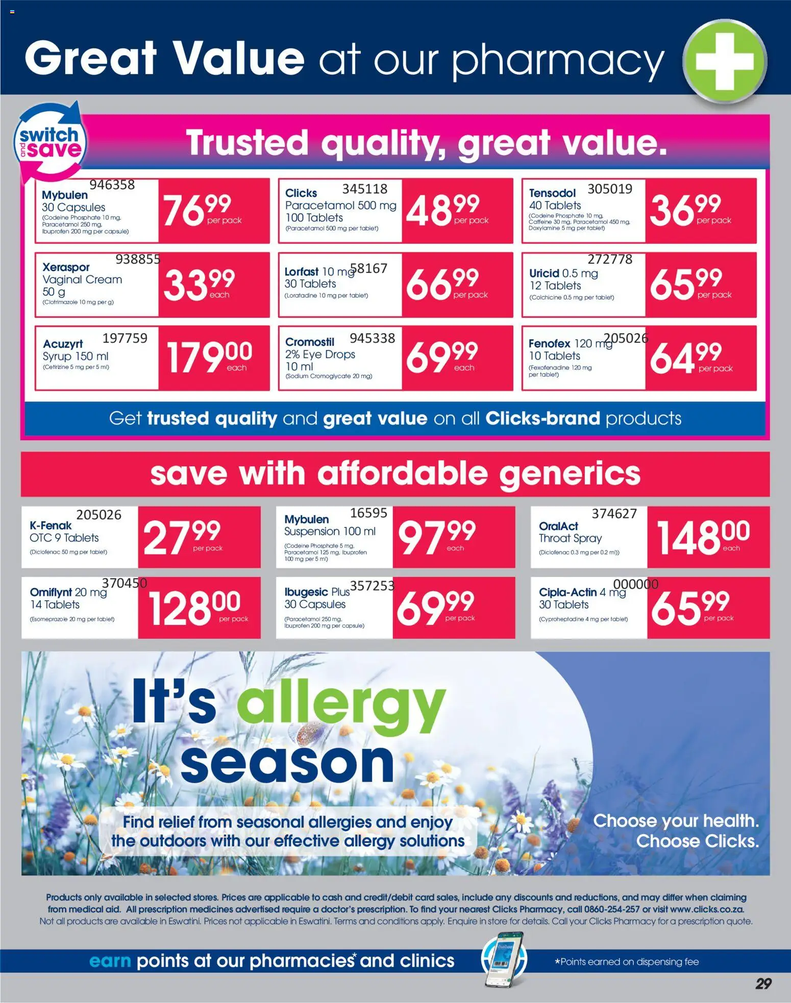 New Clicks catalogue – valid from 23.10.2025 | Page: 29 | Products: Tablet, Switch, Cream, Syrup