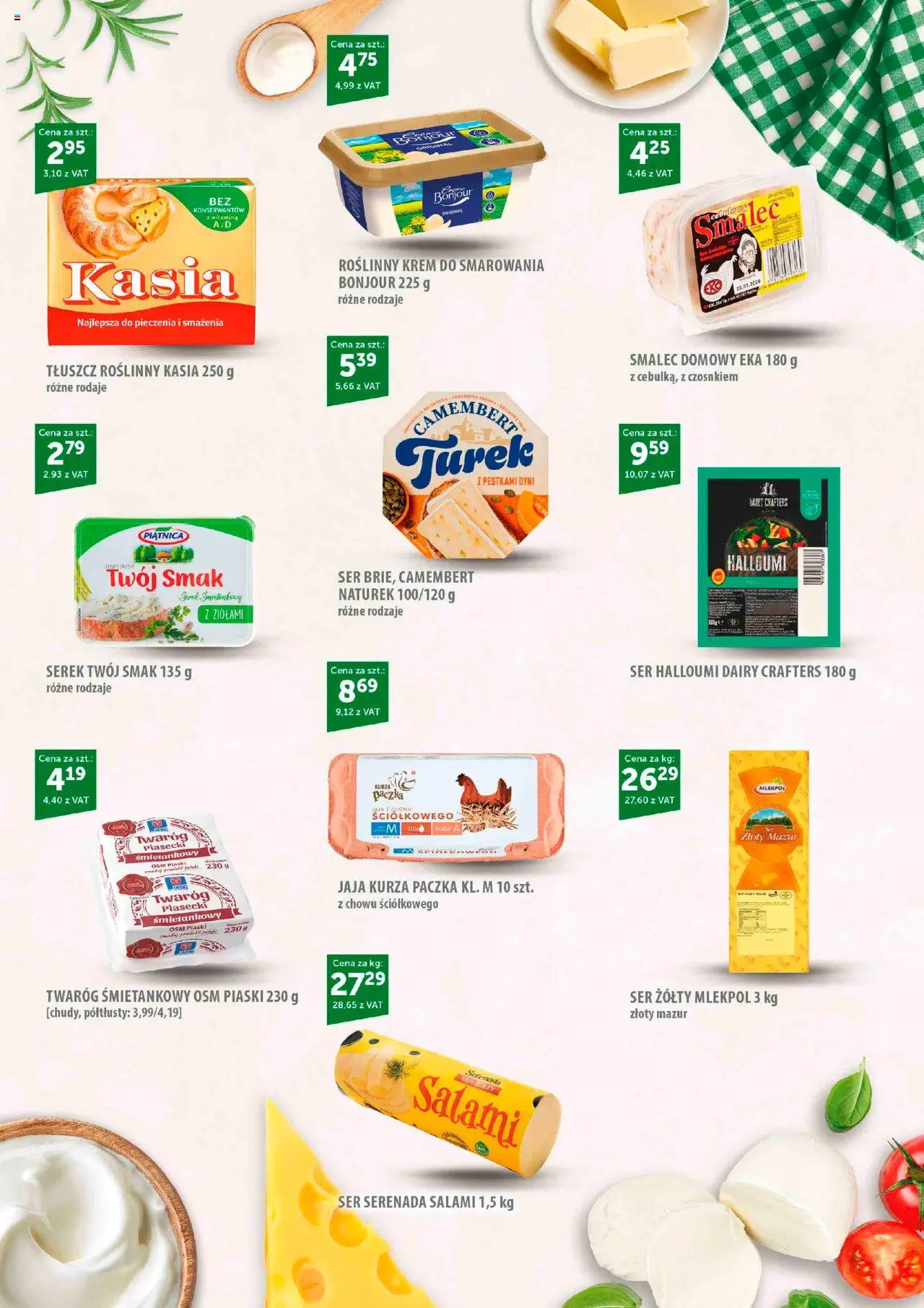 Eurocash Gazetka - Codziennie Potwierdzona Świeżość od 20.10.2025 | Strona: 4 | Produkty: Ser żółty, Serek, Ser, Twaróg śmietankowy