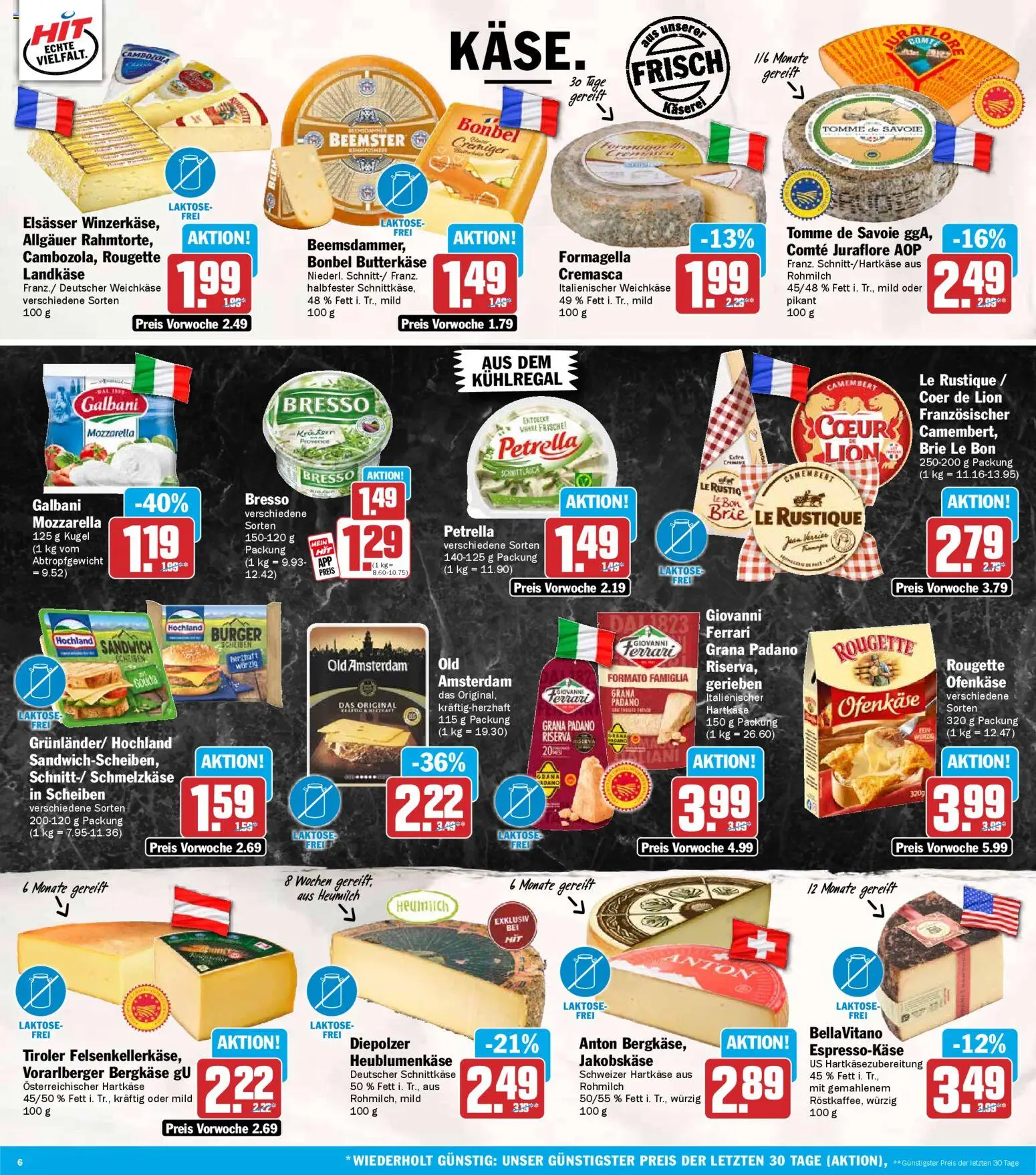 HIT Prospekt 	 – gültig ab 09.03.2026 | Seite: 6 | Produkte: Mozzarella, Burger, Bresso