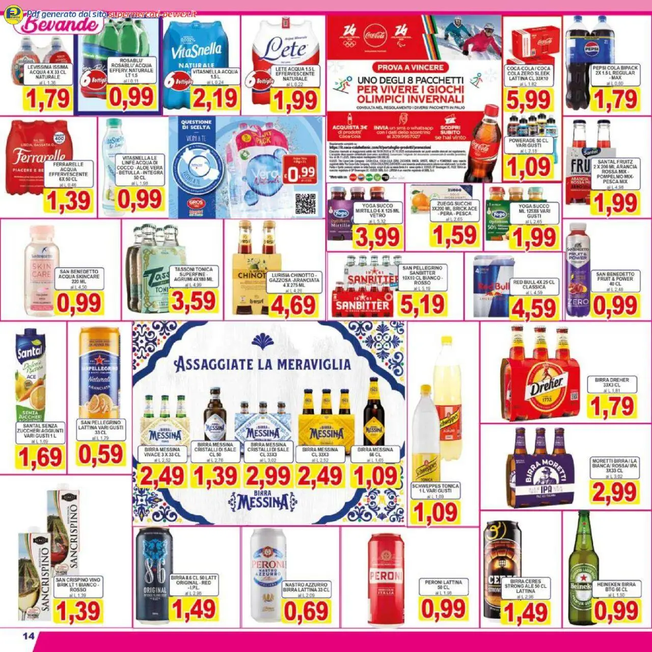 Volantino Pewex del 17.10.2025 | Pagina: 14 | Prodotti: Acqua Lete, Chinotto, Red Bull, Bottiglia